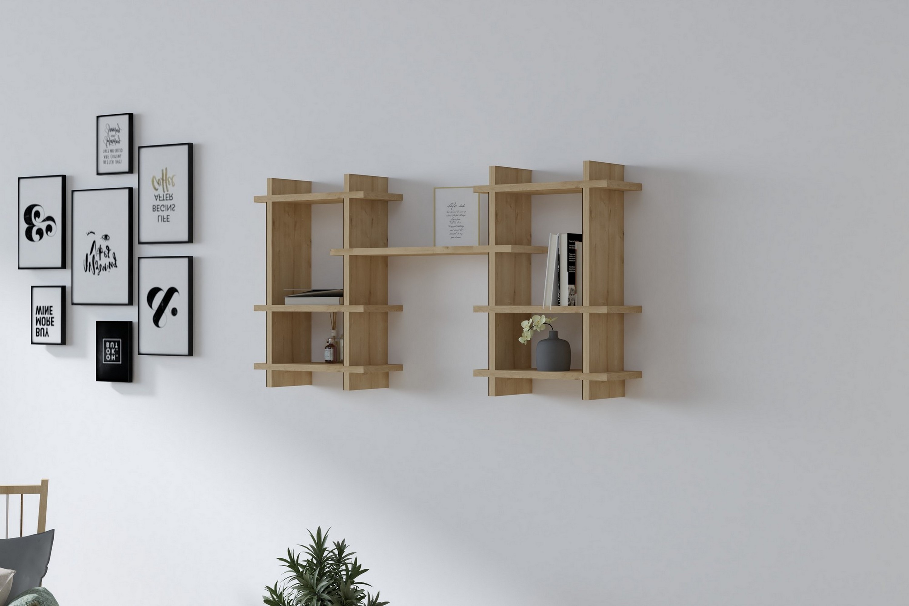 vägghylla zakkum 117x60 cm - blå