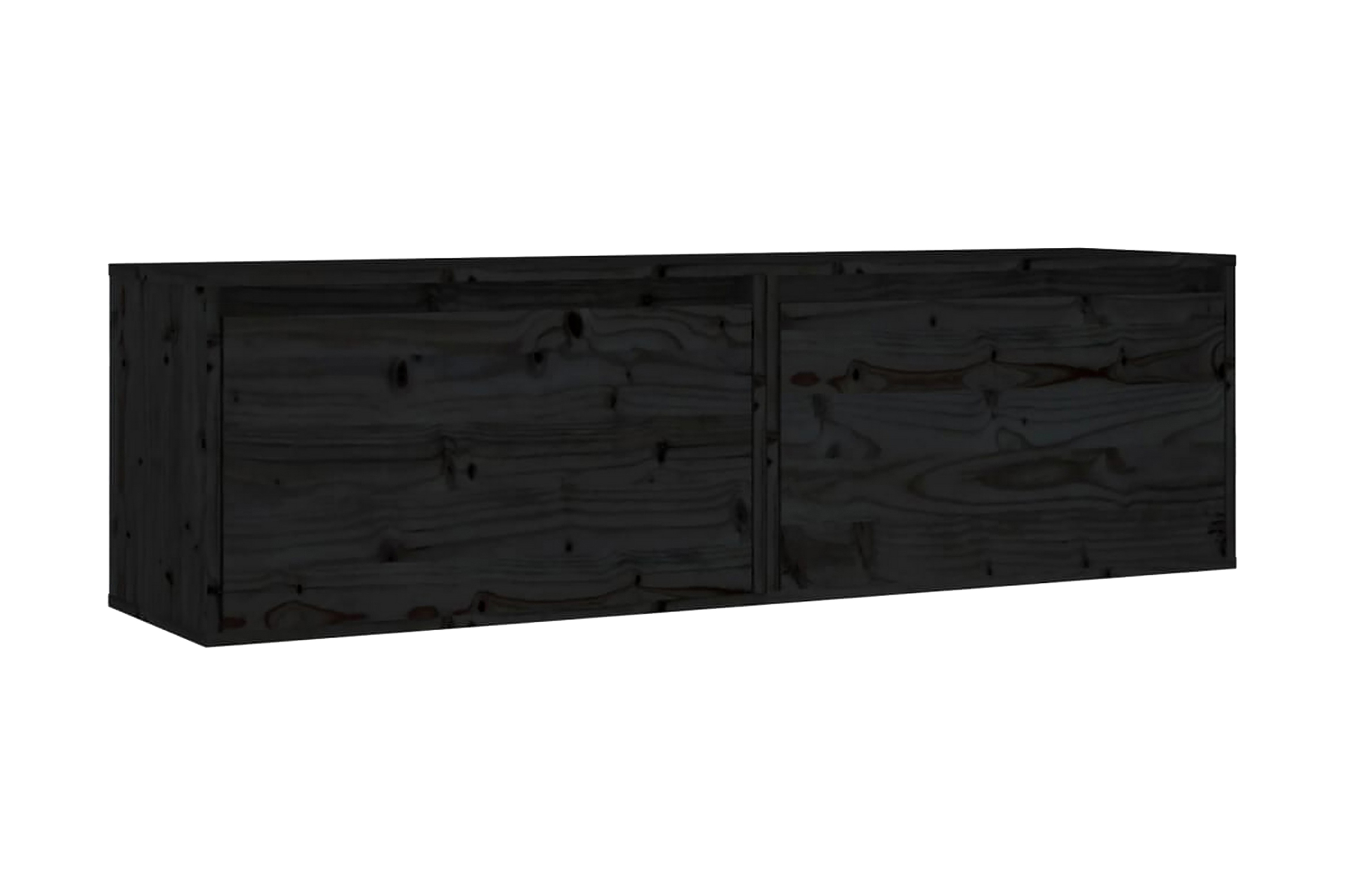 Väggskåp 2 st 60x30x35 cm massiv furu svart - Svart