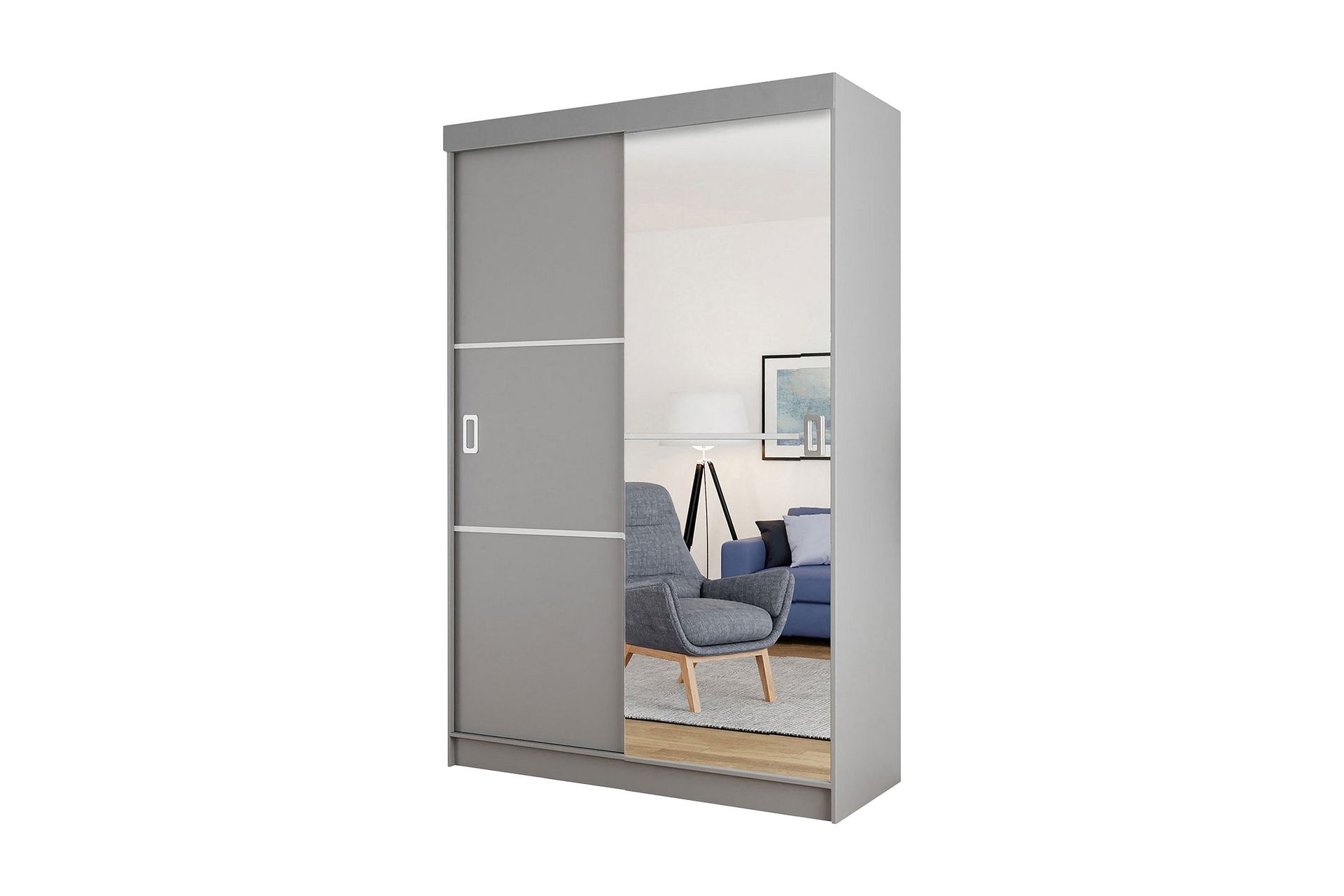Isolaz Garderob med Spegel LED-belysning RGB - Antracit