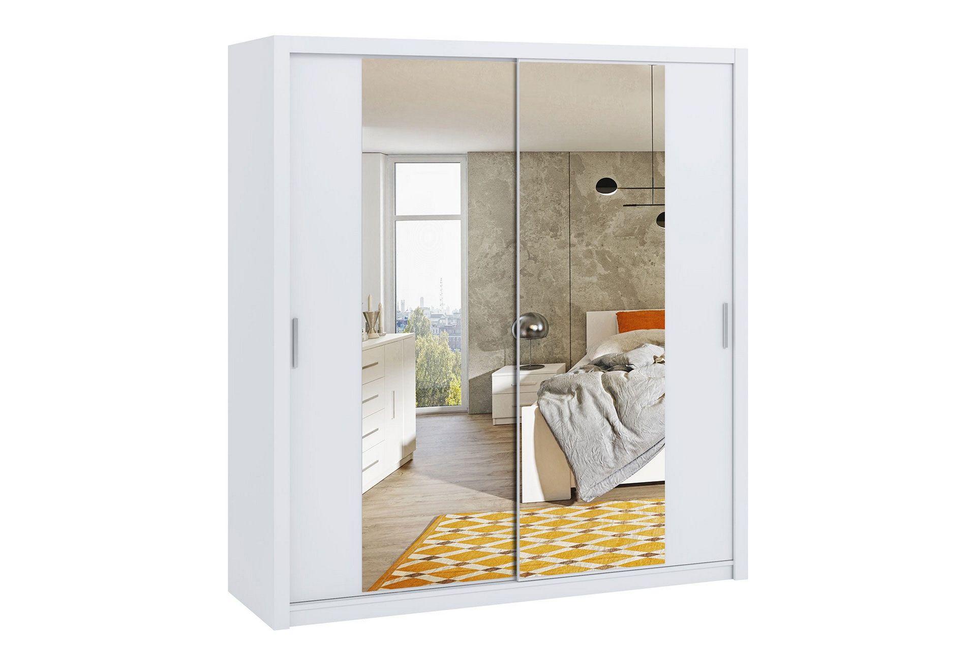 Julissa Garderob 220 cm med Spegel - Vit