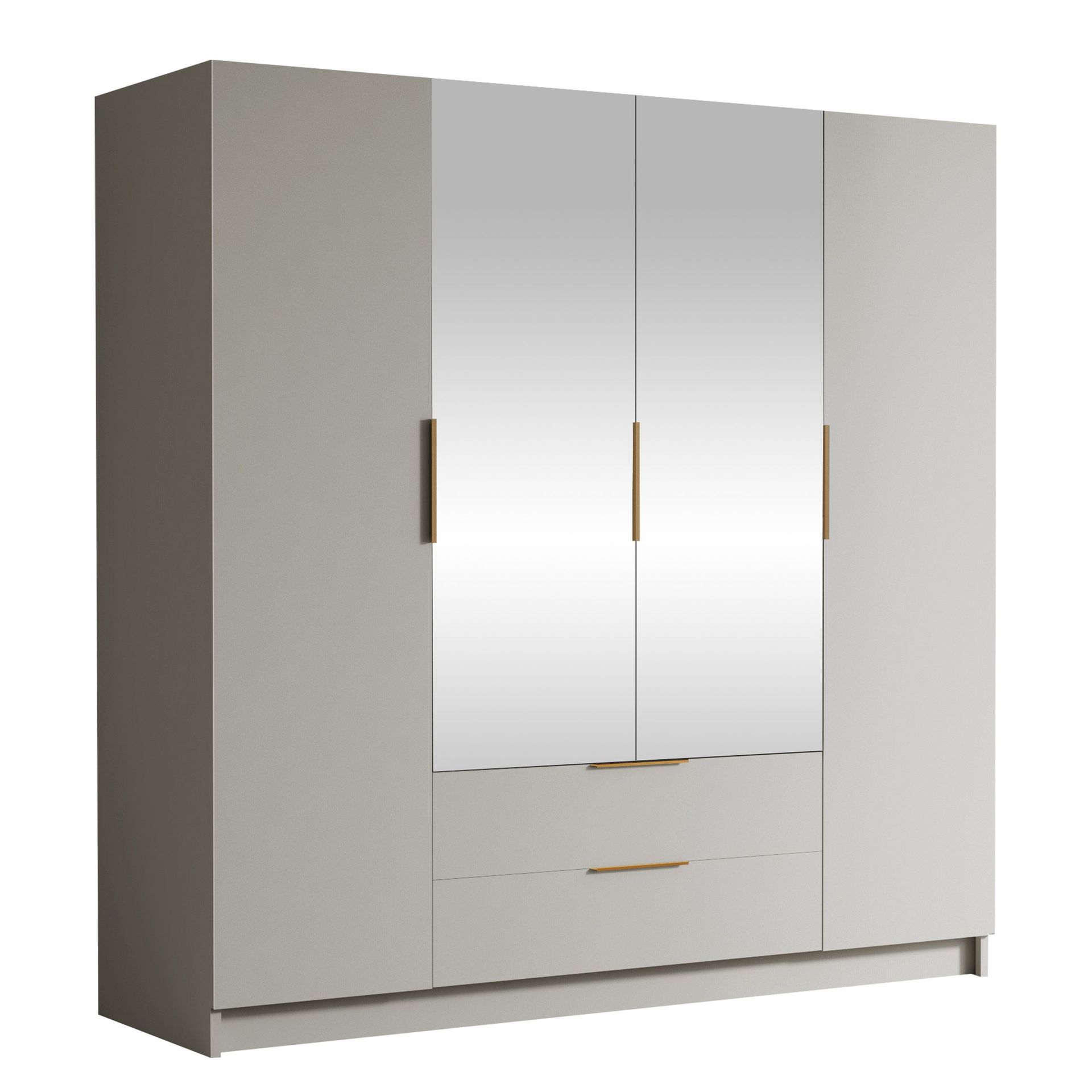 Kelros Garderob med Spegel 200x216 cm - Beige