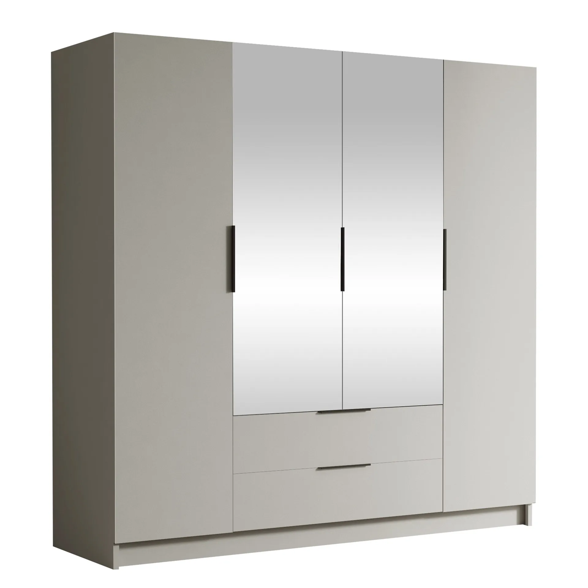 kelros garderob med spegel 200x216 cm - beige