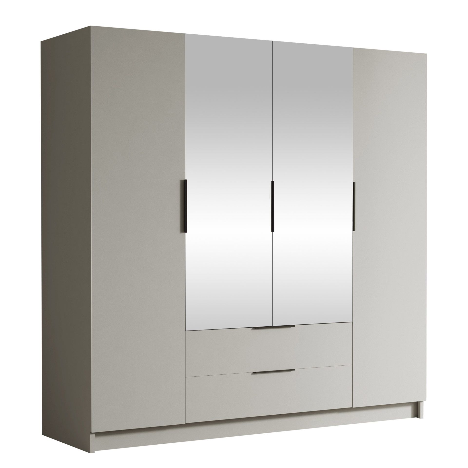 Kelros Garderob med Spegel 200x216 cm - Beige