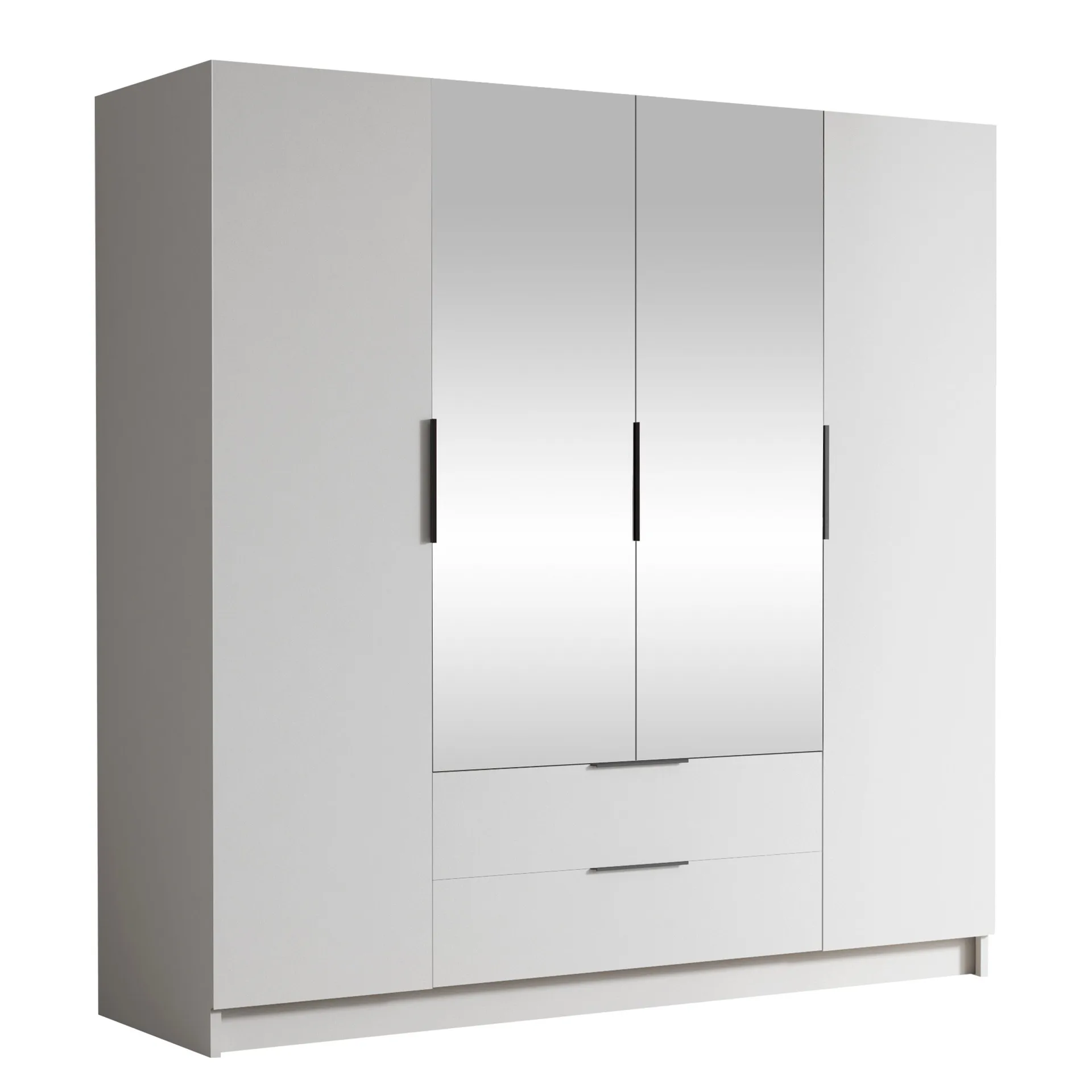 kelros garderob med spegel 200x216 cm - vit