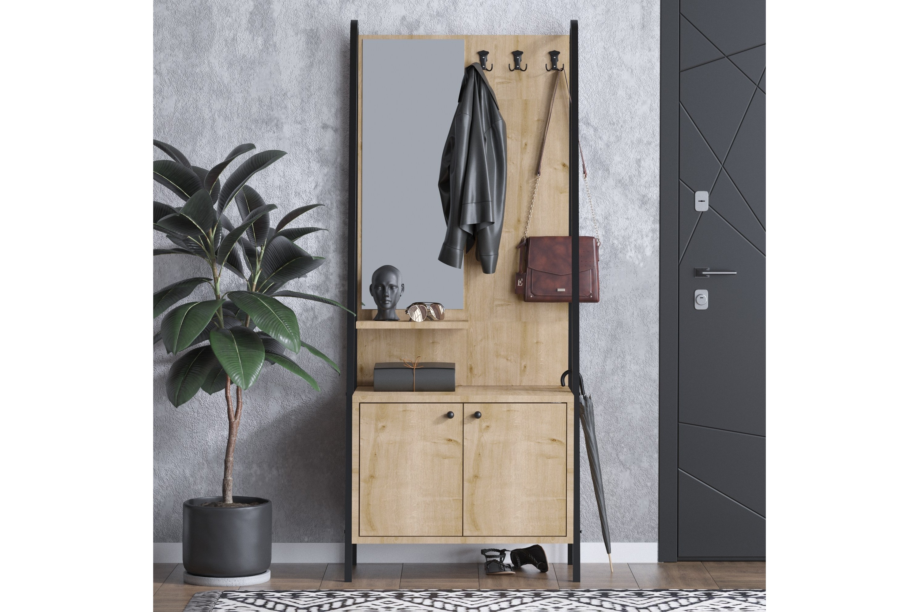 Herrbetjänt Naisi 74 cm Ek/Svart