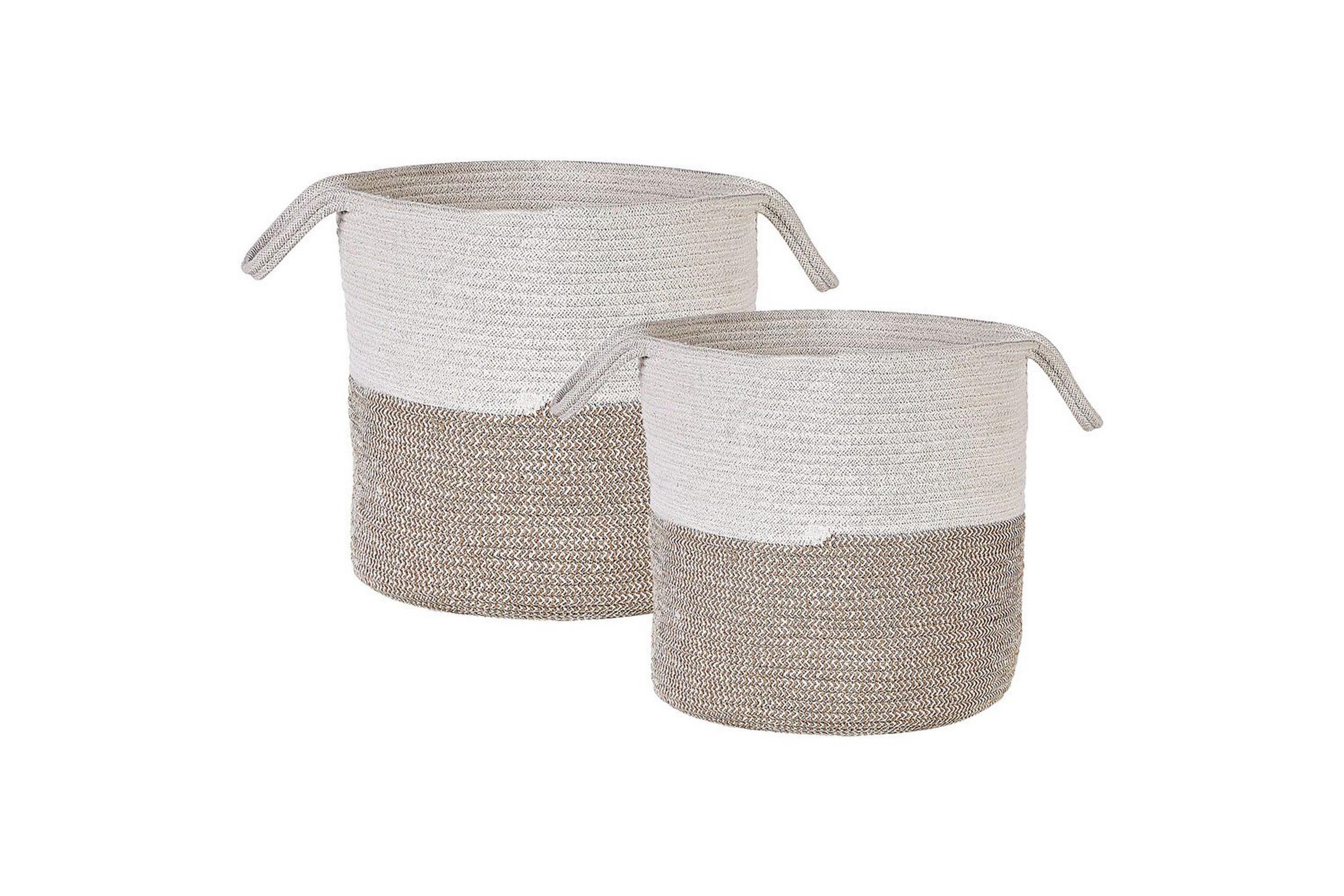 Korg Pazha set om 2 Beige,vit Beige,vit