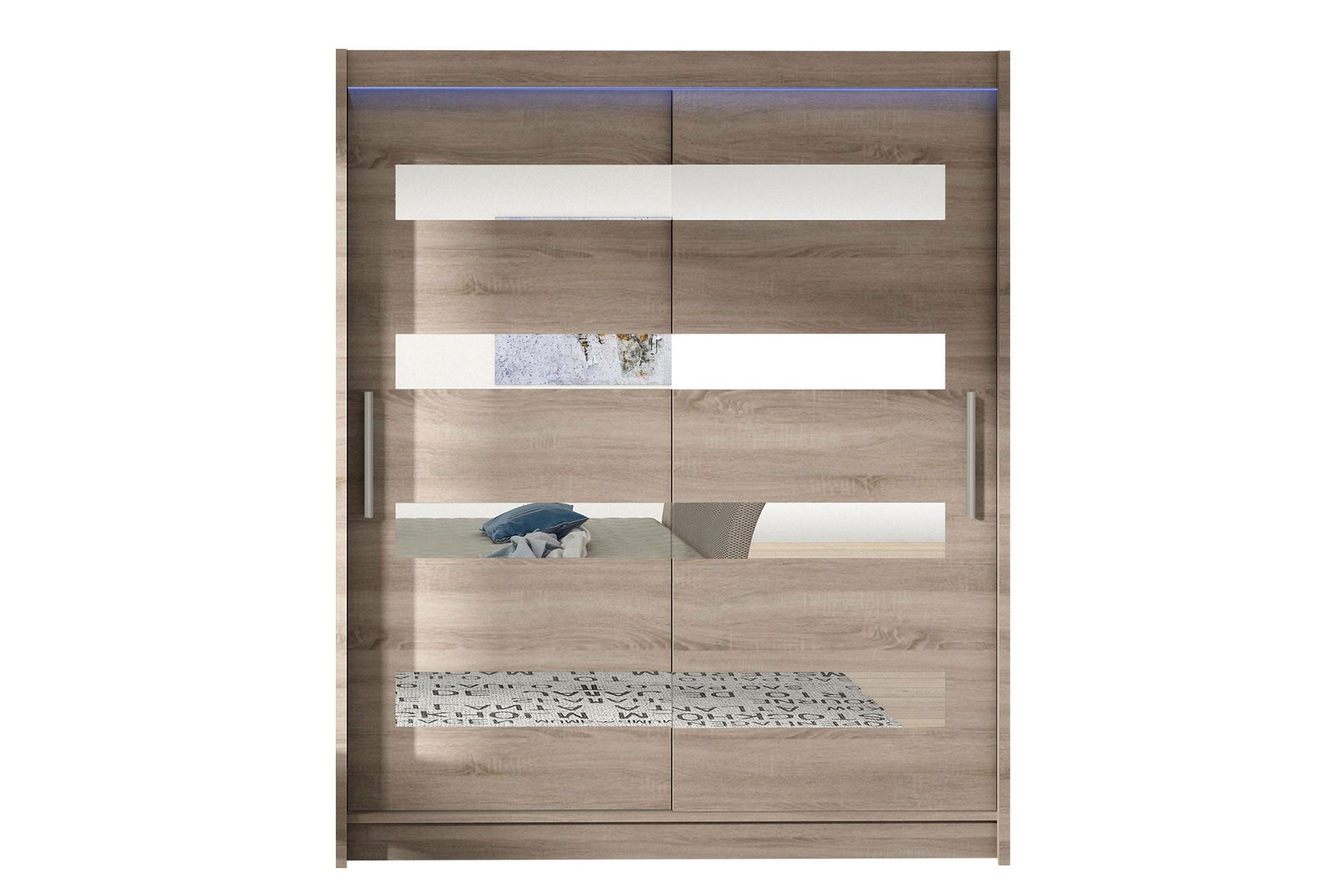 leila garderob med spegel 150x200 cm - beige