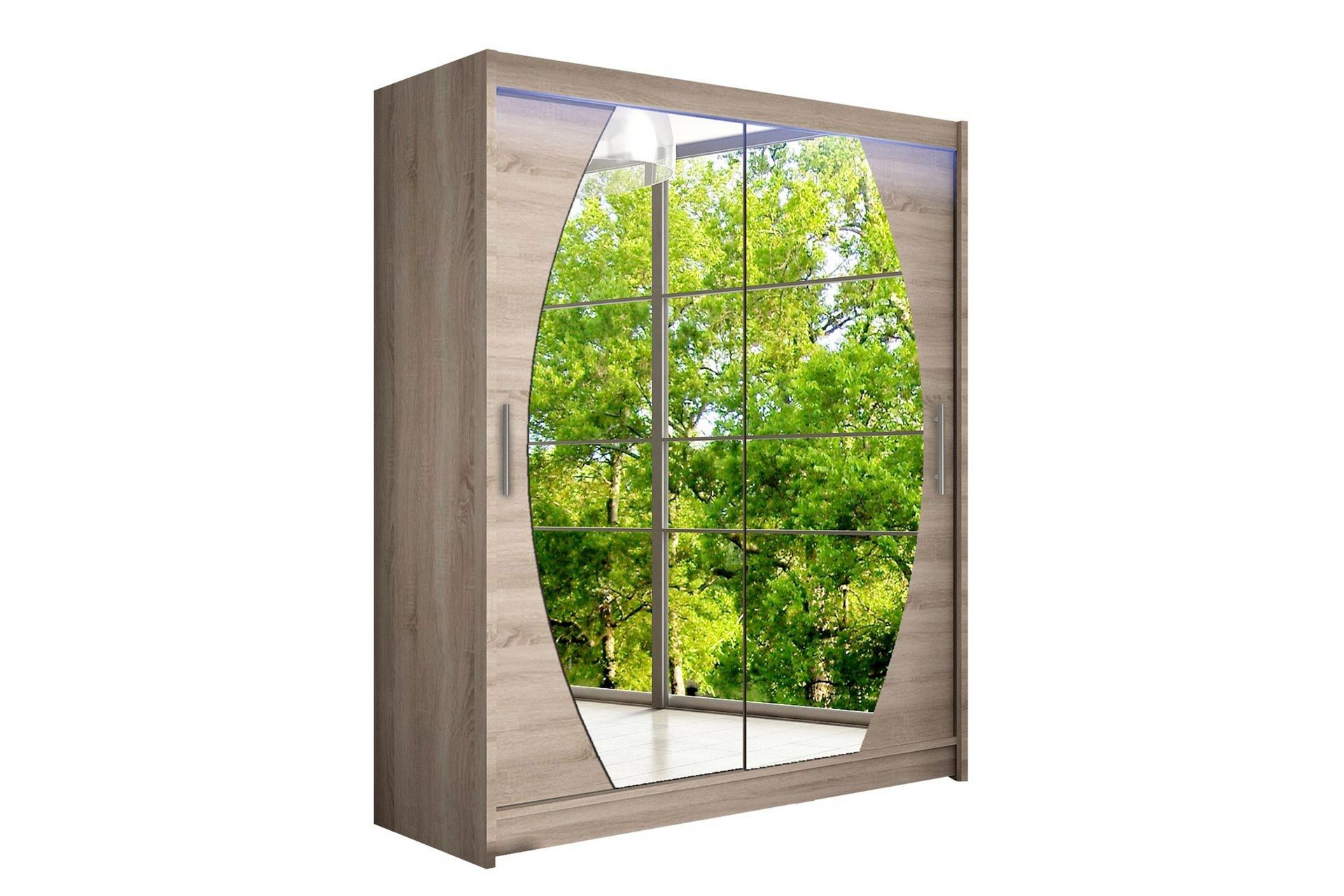 leila garderob med spegel 150x200 cm - beige