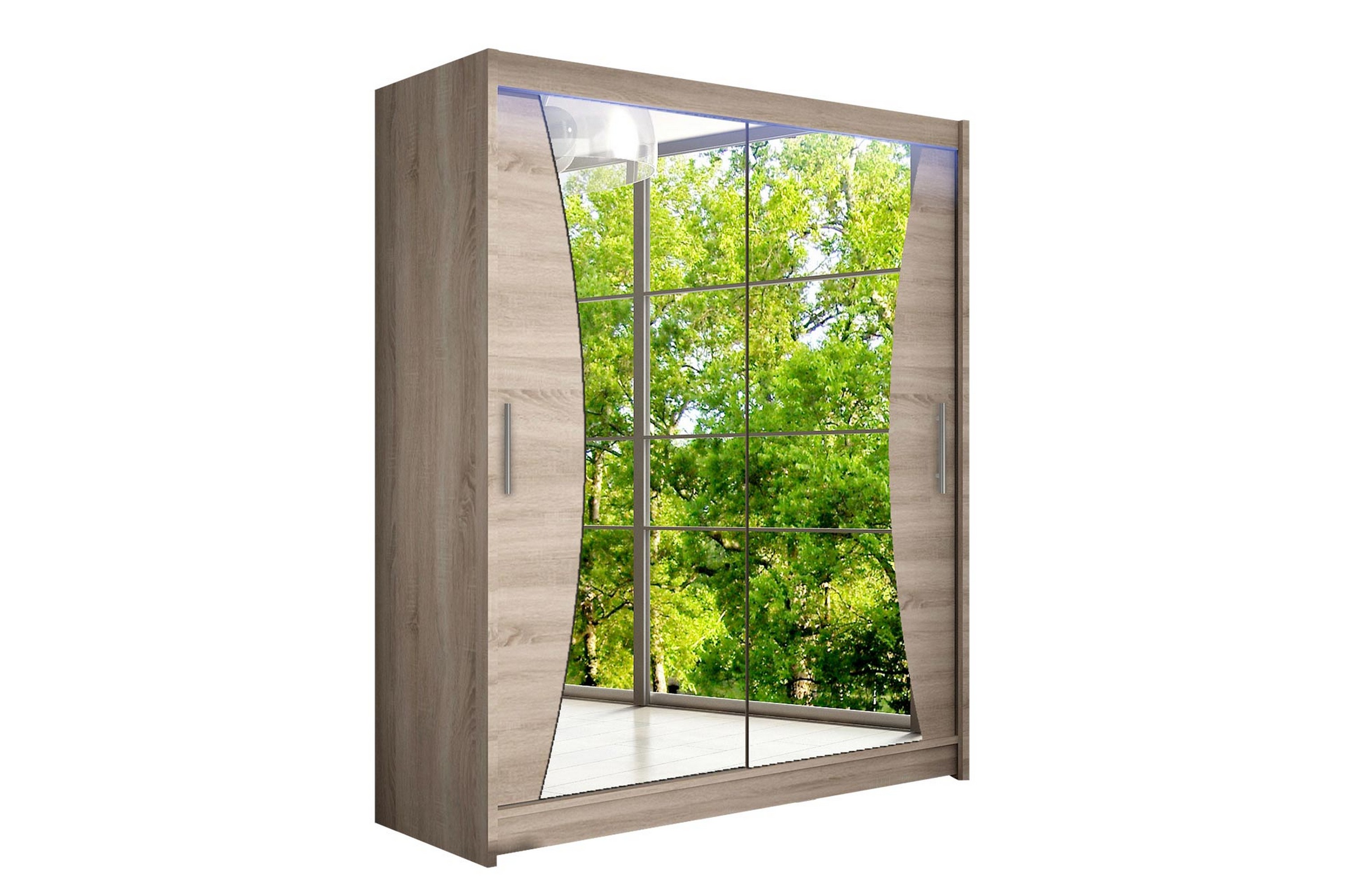 leila garderob med spegel 150x200 cm - beige