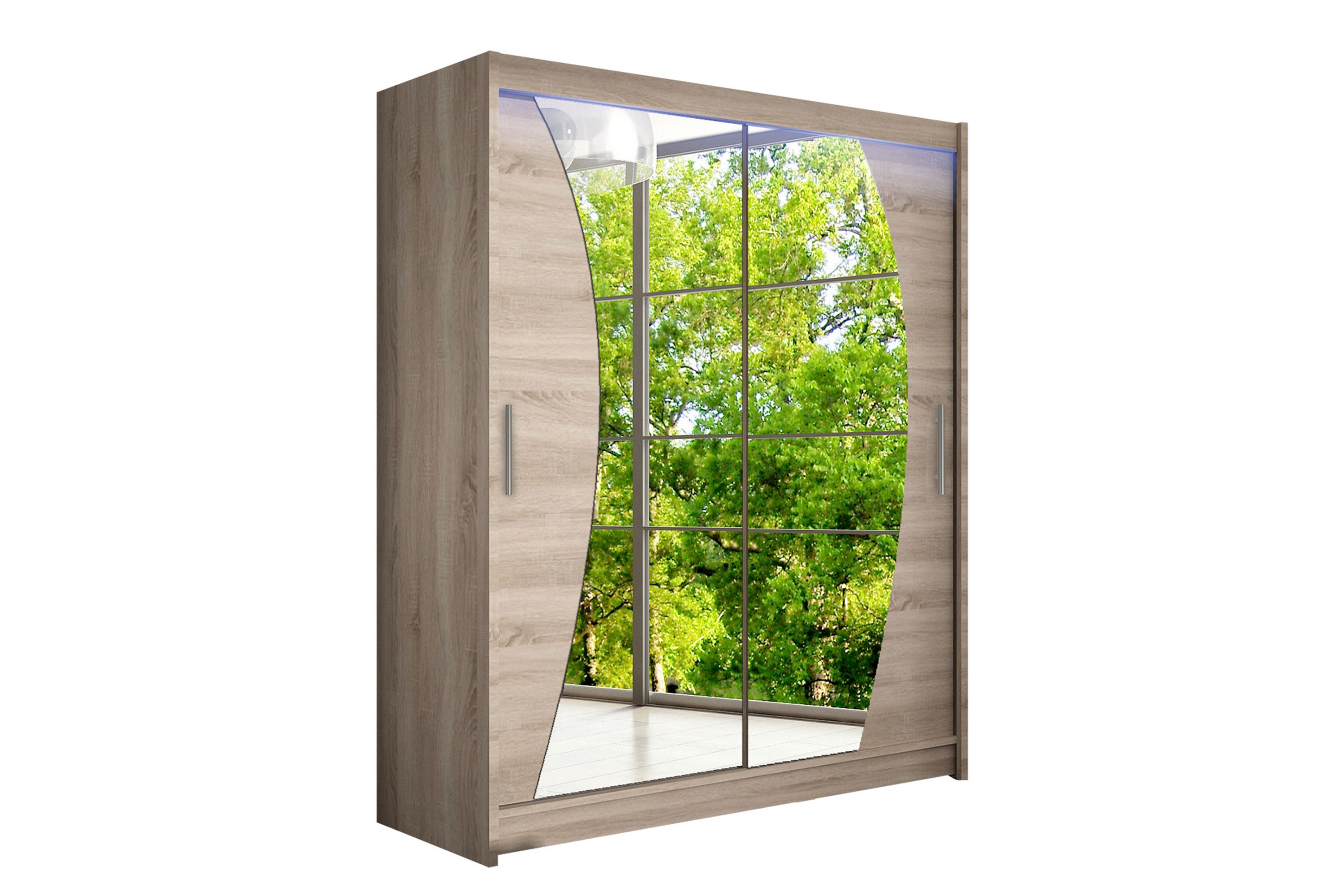 leila garderob med spegel 150x200 cm - beige