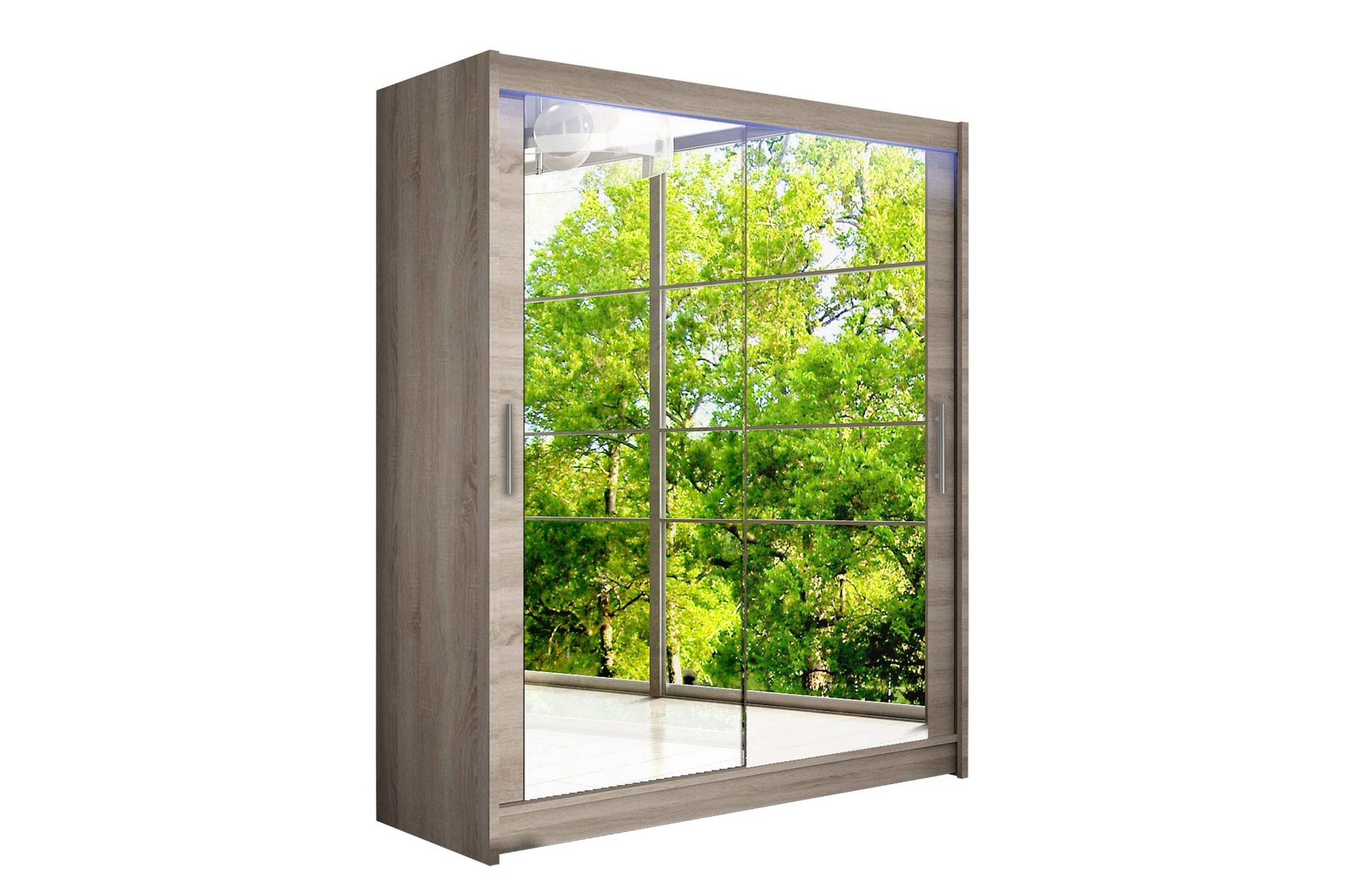 leila garderob med spegel 150x200 cm - beige