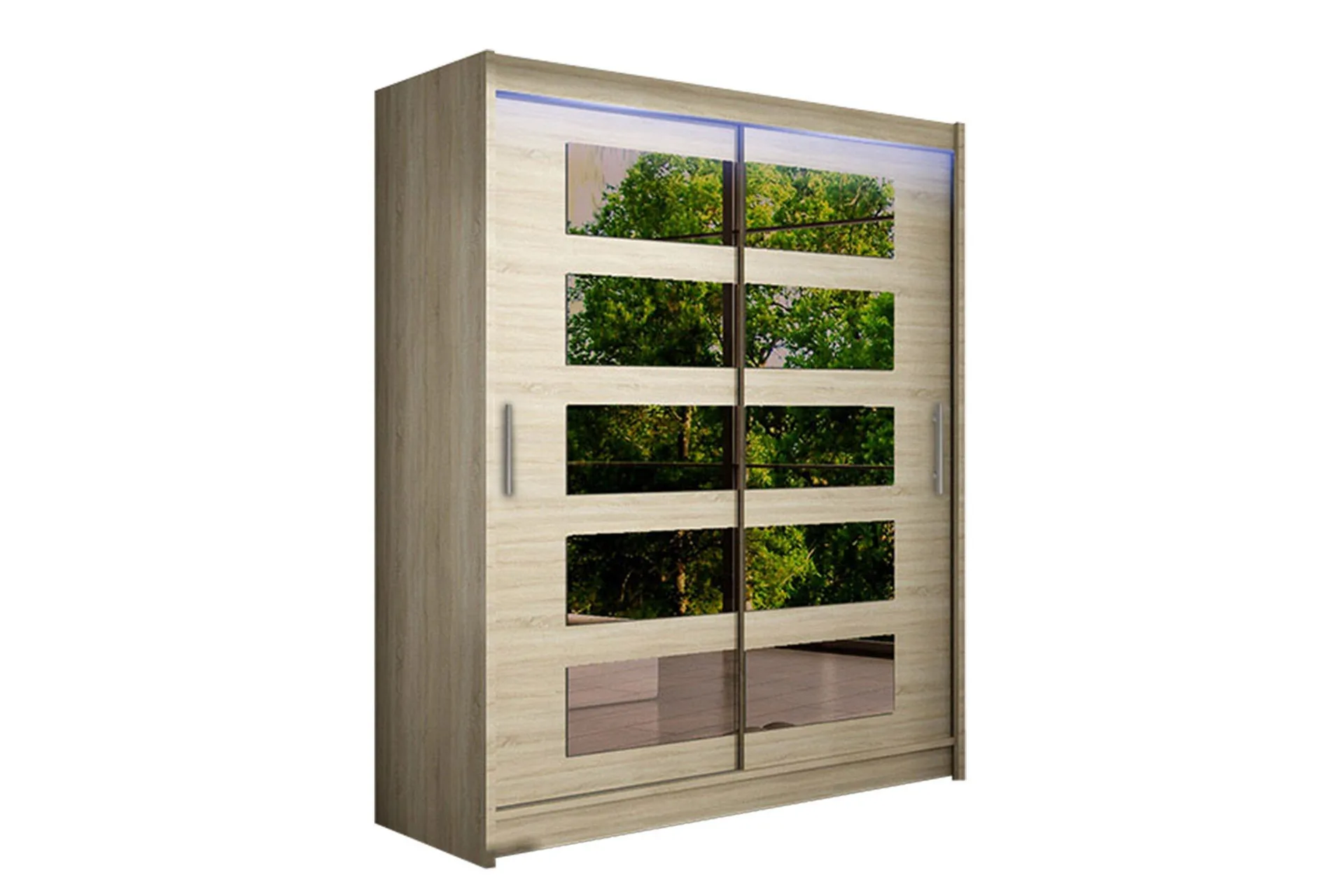 leila garderob med spegel 150x200 cm - beige