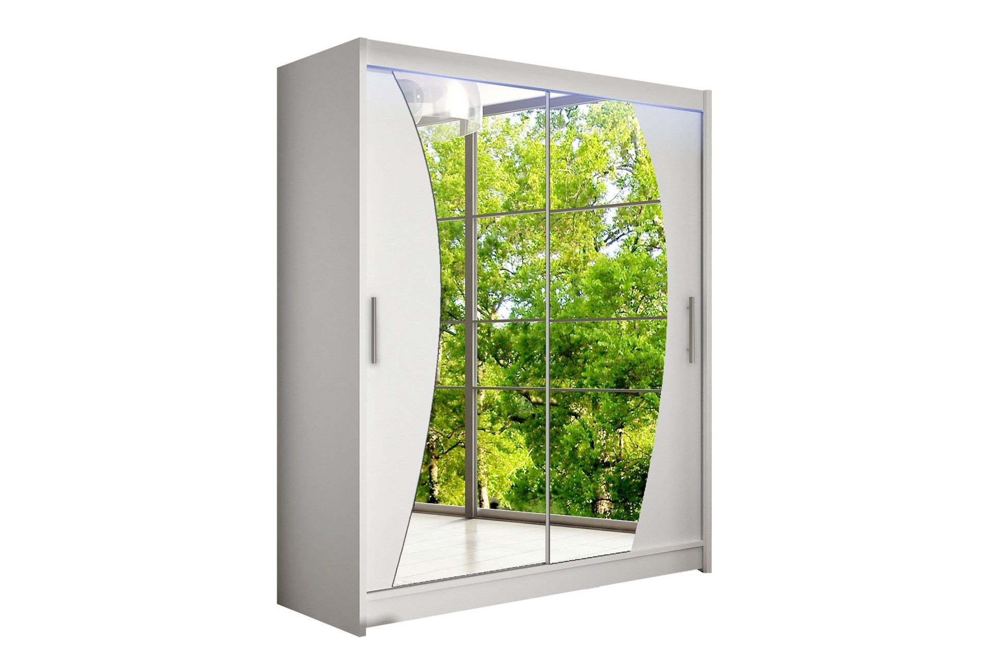 Leila Garderob med Spegel 150x200 cm - Vit