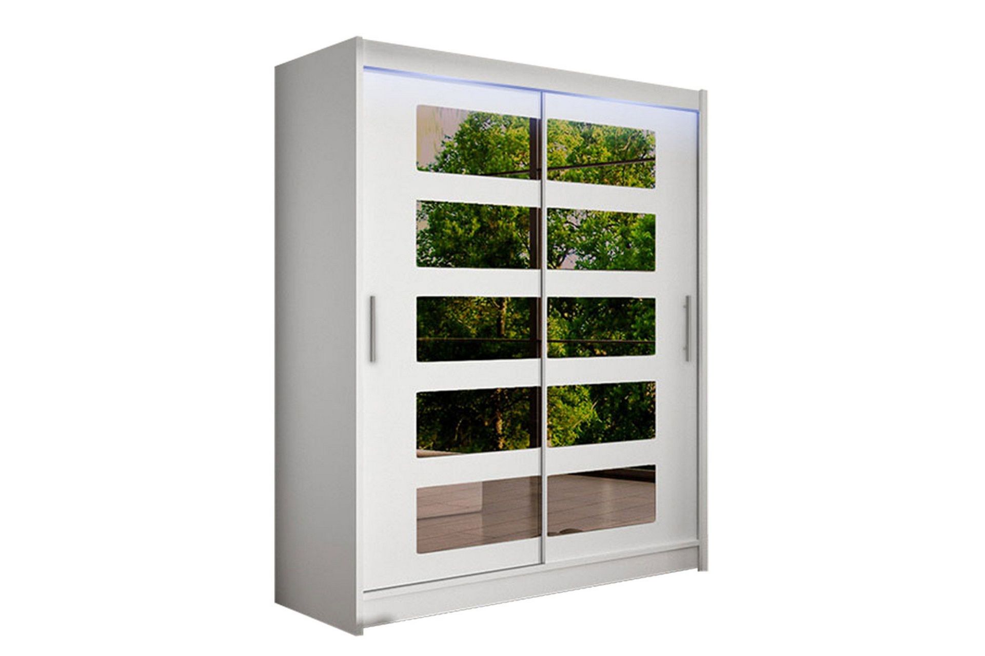 leila garderob med spegel 150x200 cm - vit