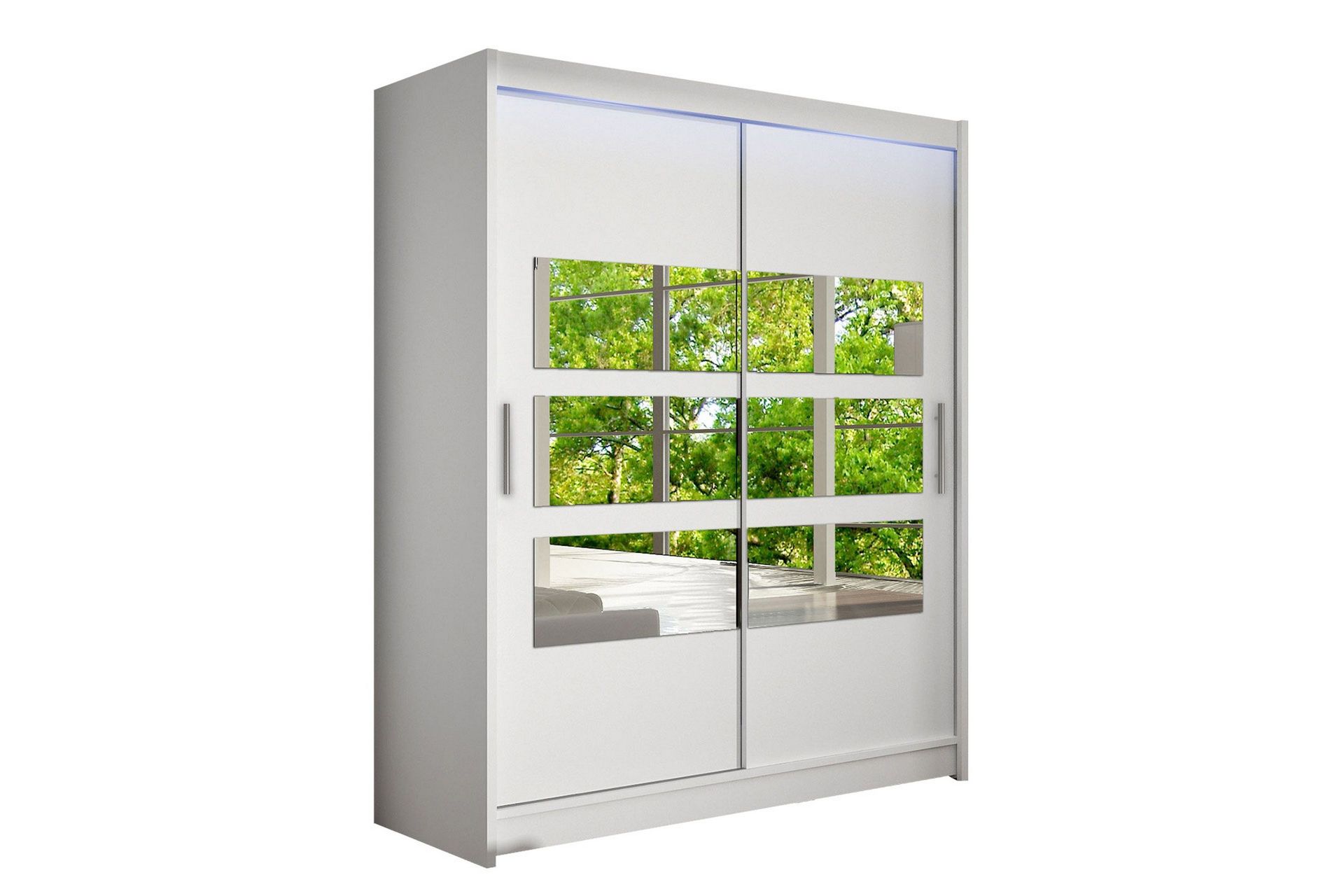 leila garderob med spegel 150x200 cm - vit