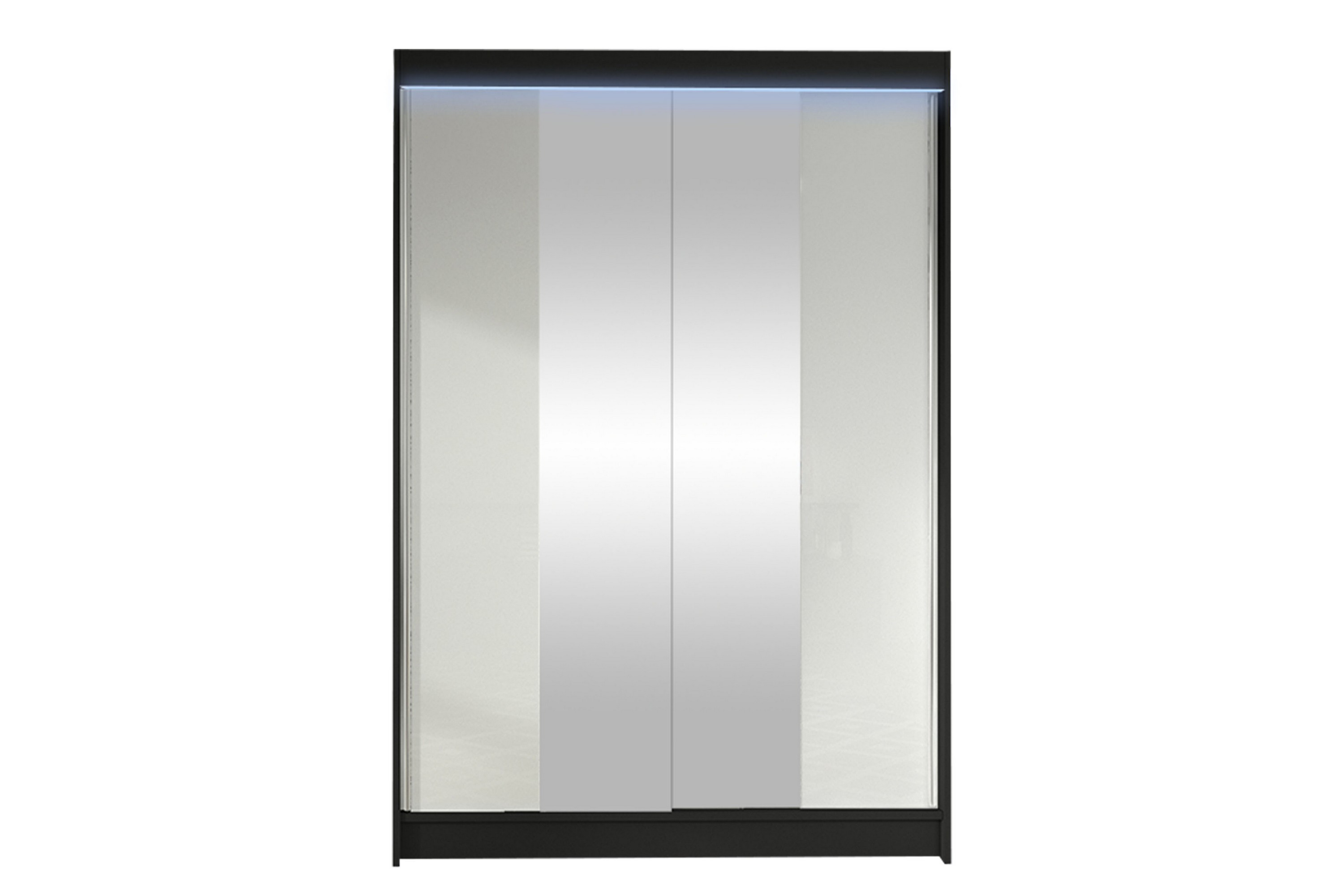 liverpool garderob m. spegel 120x200 cm - svart/vit