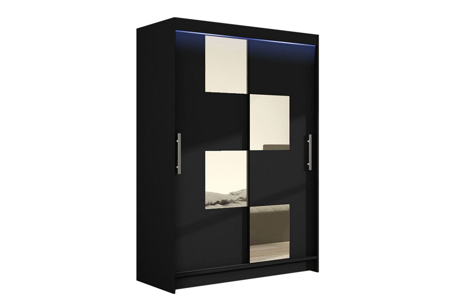 Miami Garderob 120x58x200 cm - Beige/Svart/Vit