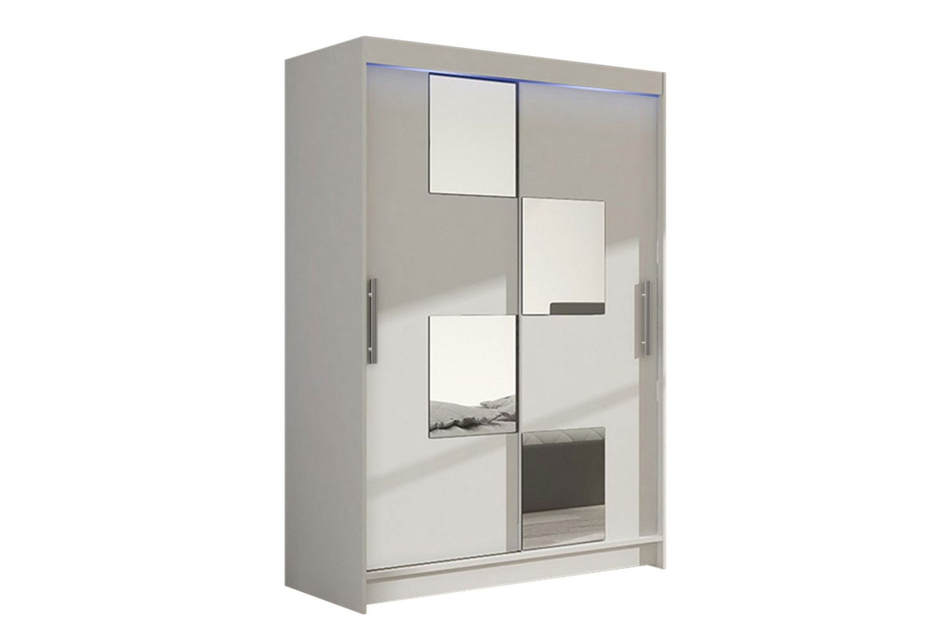 Miami Garderob 120x58x200 cm - Beige/Vit