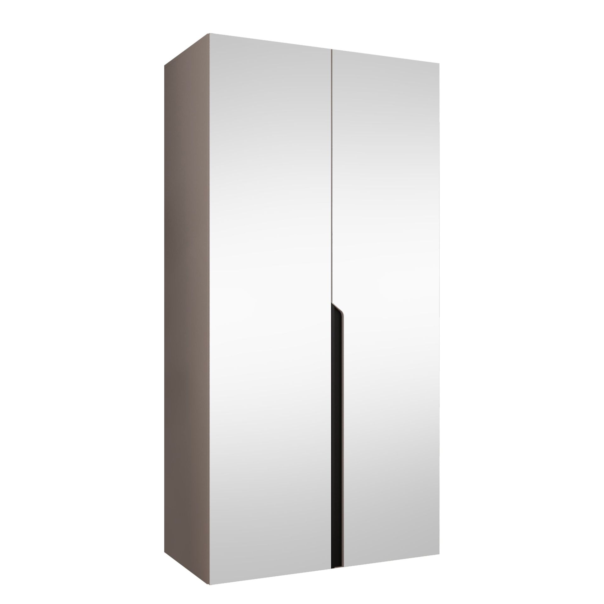 Milias Garderob med spegel 100x202 cm - beige / svart