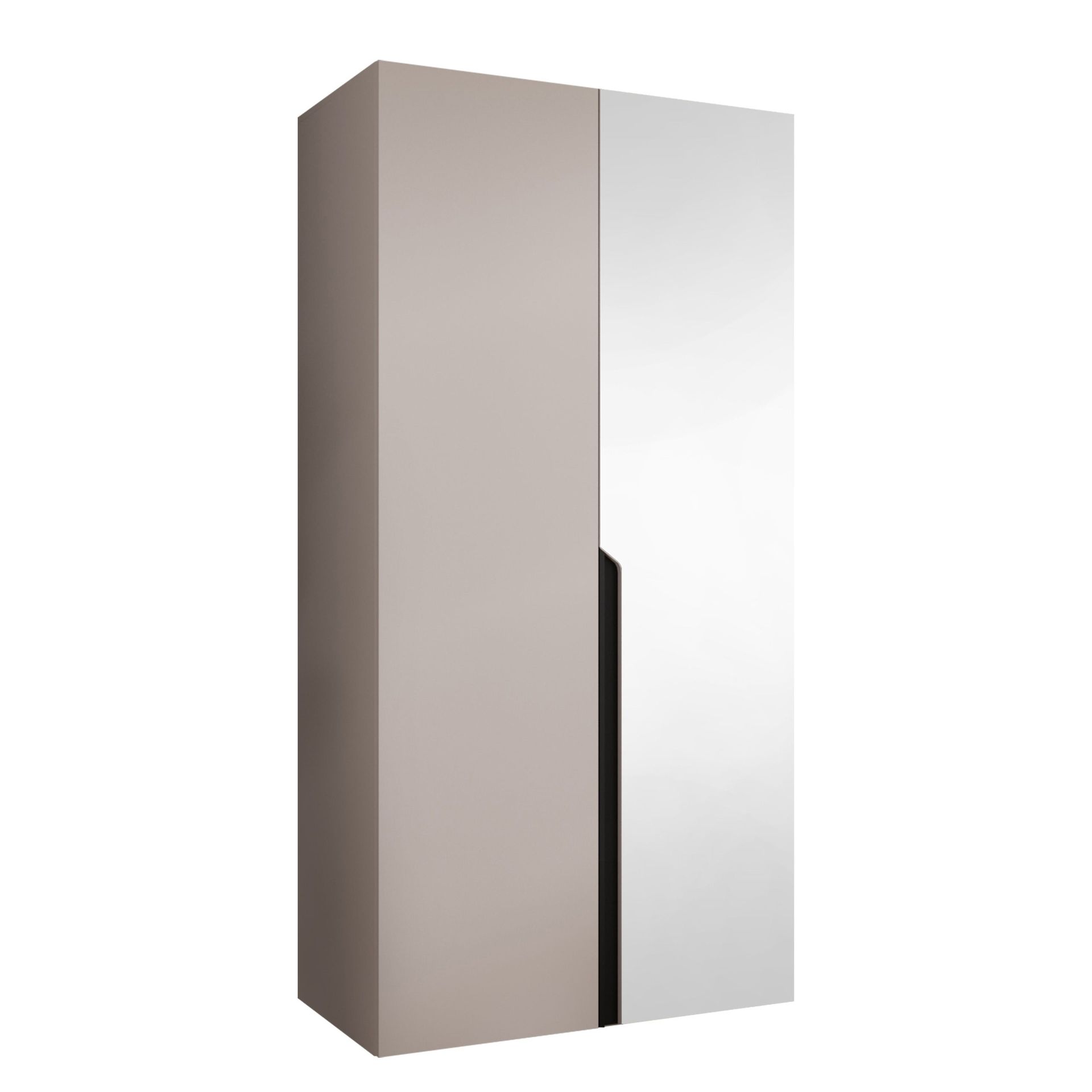 Milias Garderob med spegel 100x202 cm - beige