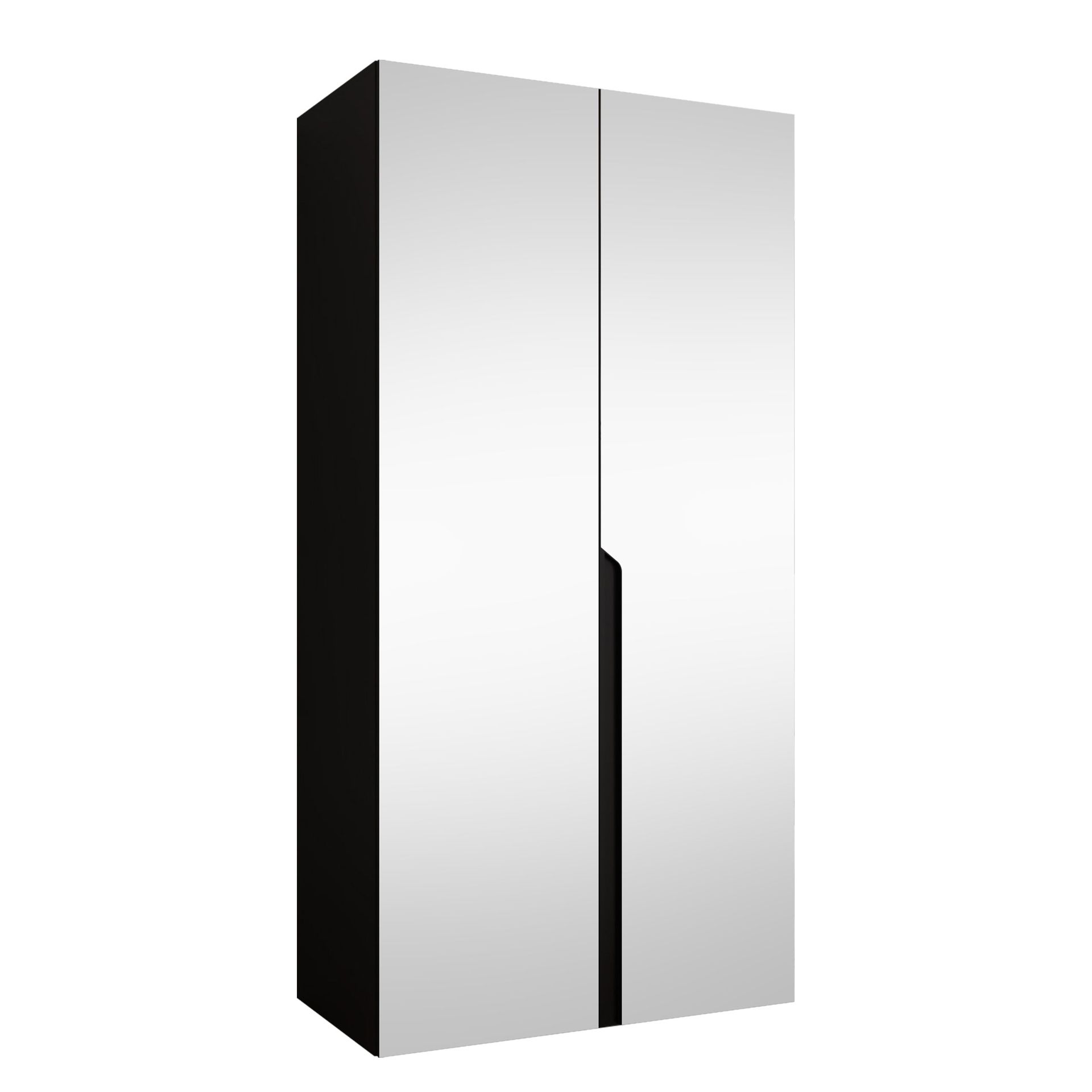 Milias Garderob med spegel 100x202 cm - svart