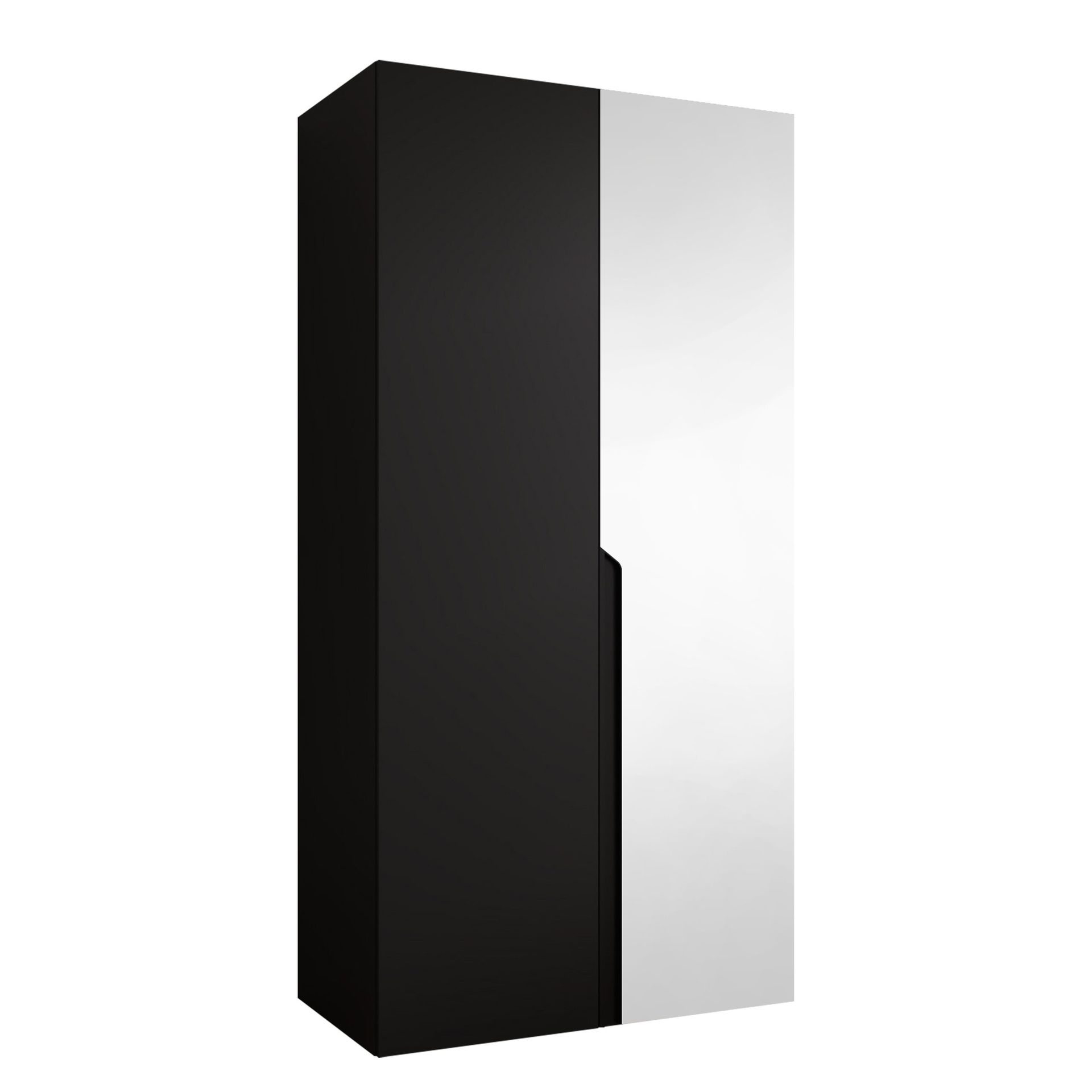 Milias Garderob med spegel 100x202 cm - svart