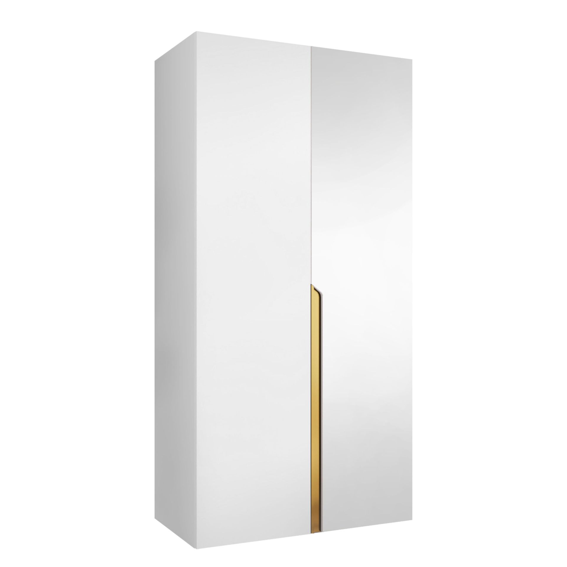 Milias Garderob med spegel 100x202 cm - vit