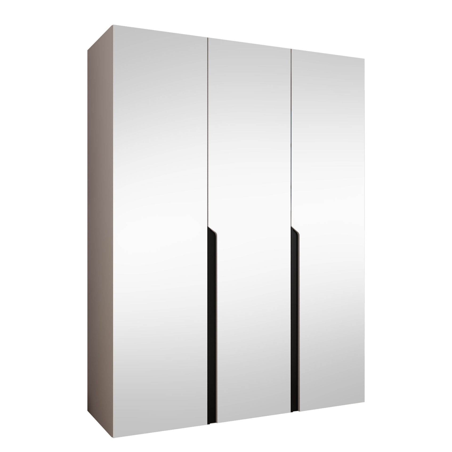 Milias Garderob med spegel 150x202 cm - beige / svart