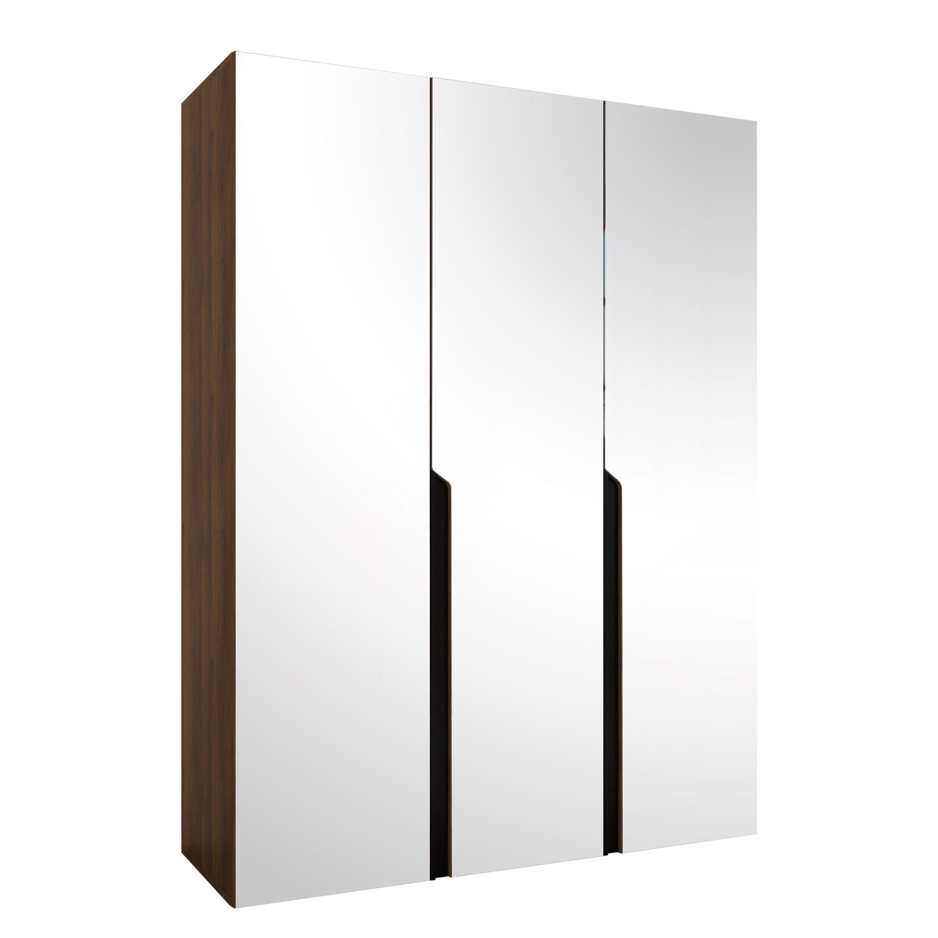 Milias Garderob med spegel 150x202 cm - Brun/svart