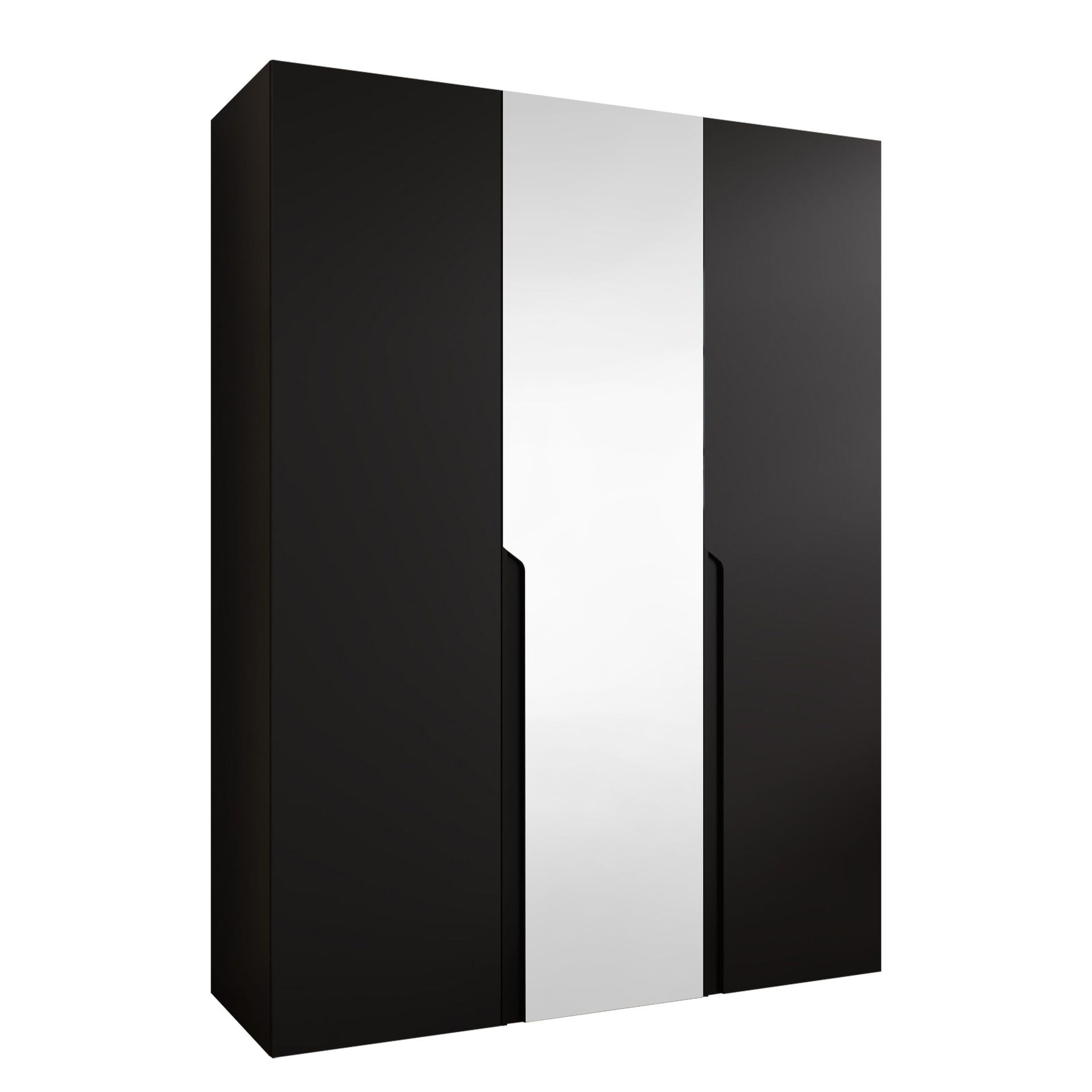 Milias Garderob med spegel 150x202 cm - svart