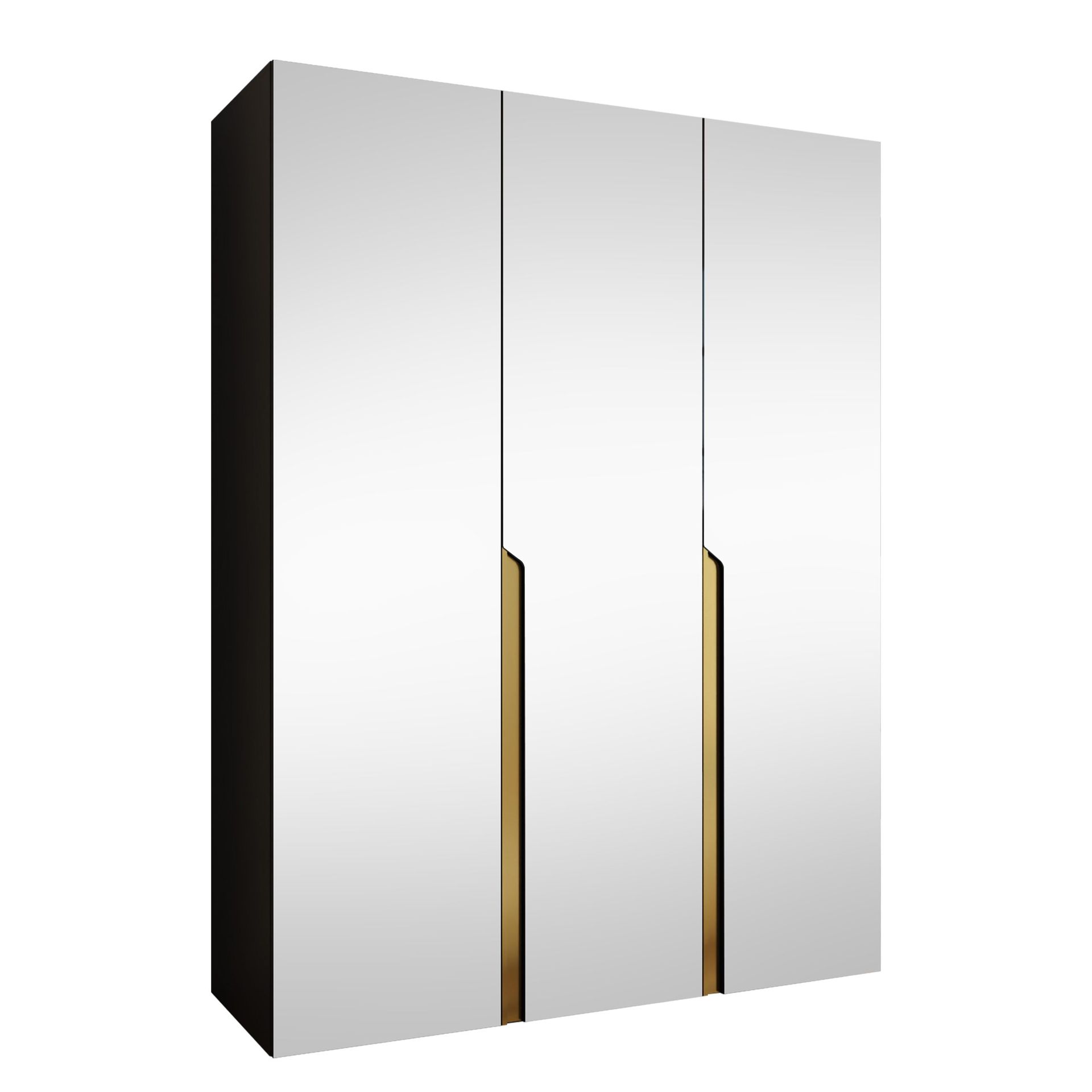 Milias Garderob med spegel 150x202 cm - svart