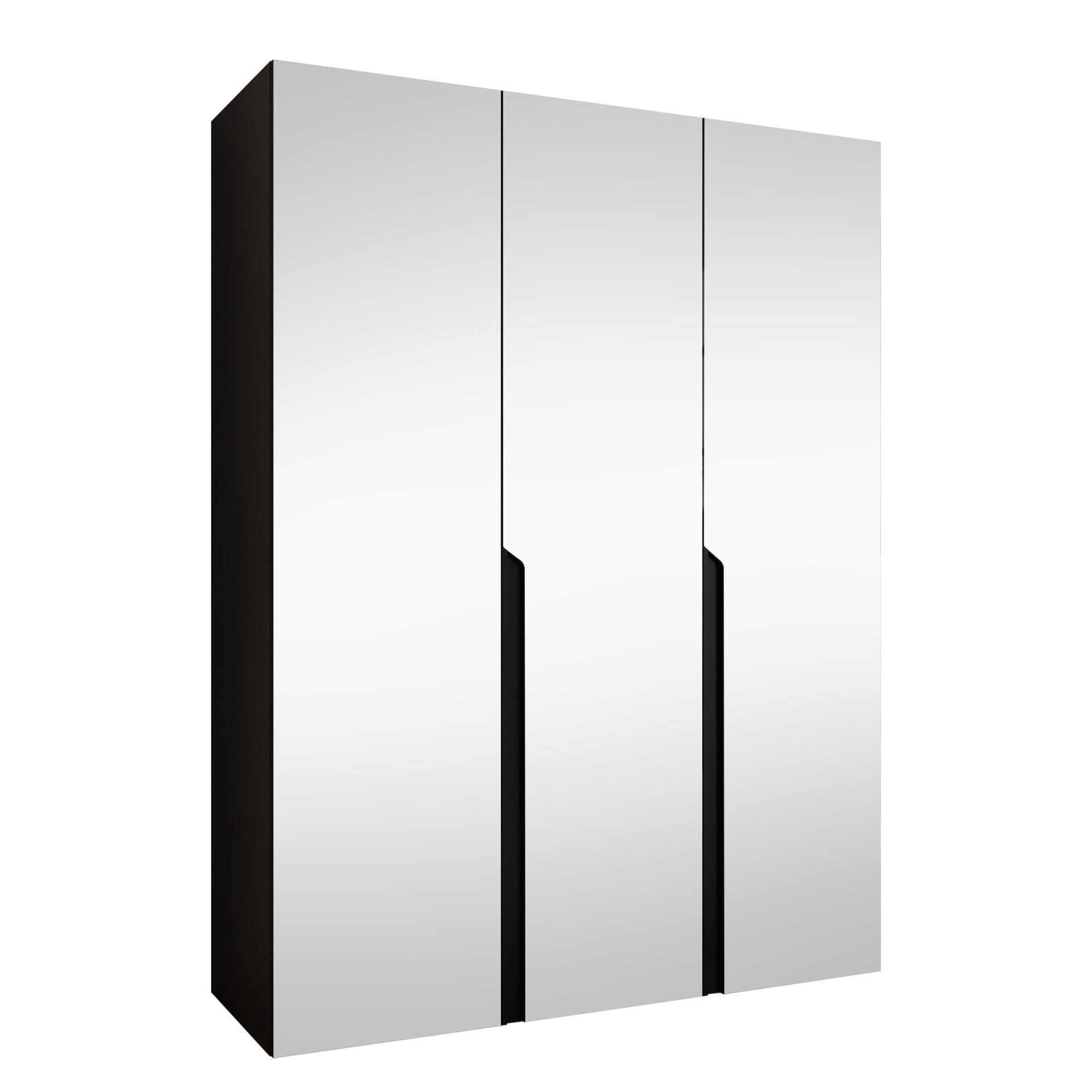 Milias Garderob med spegel 150x202 cm - svart