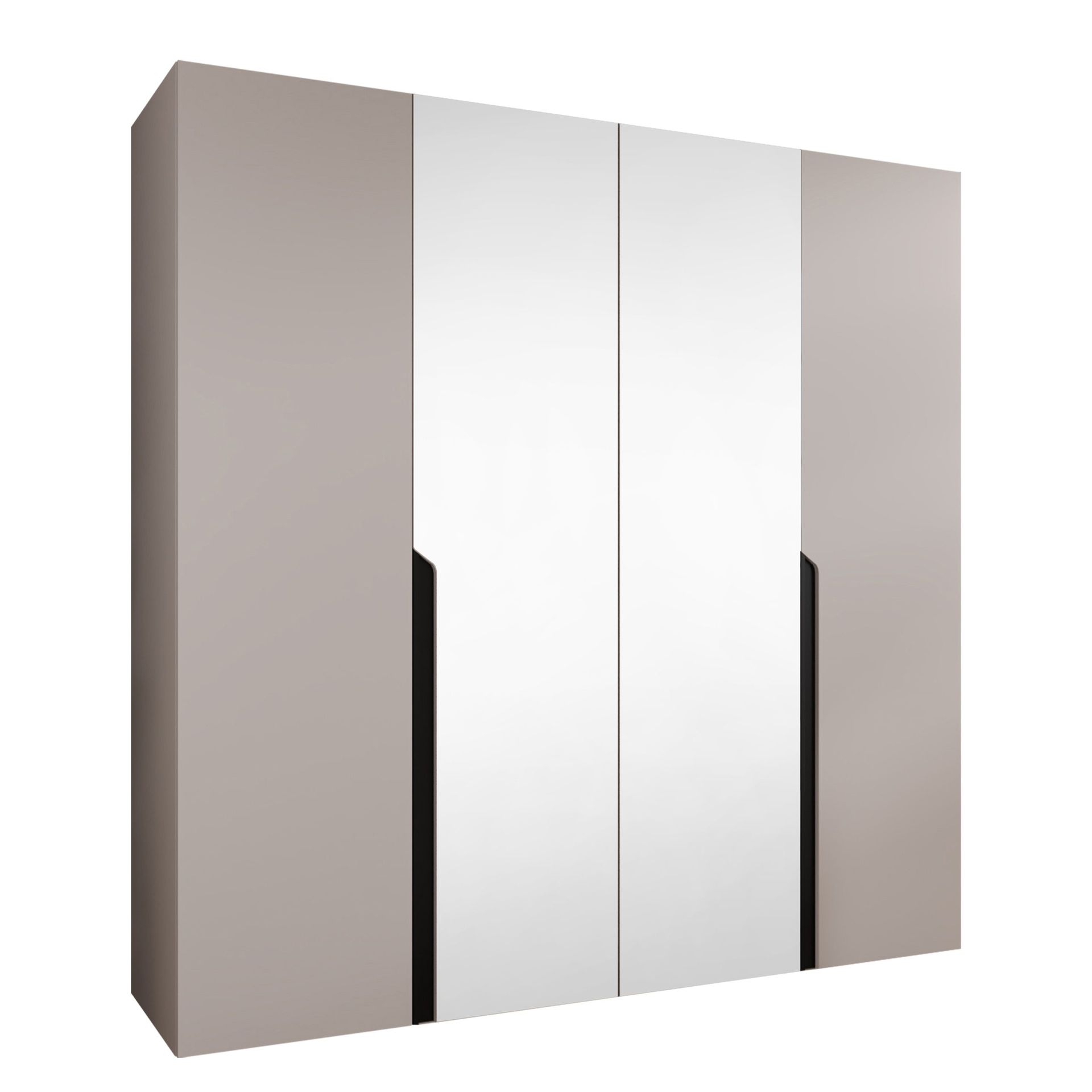 Milias Garderob med spegel 200x202 cm - beige