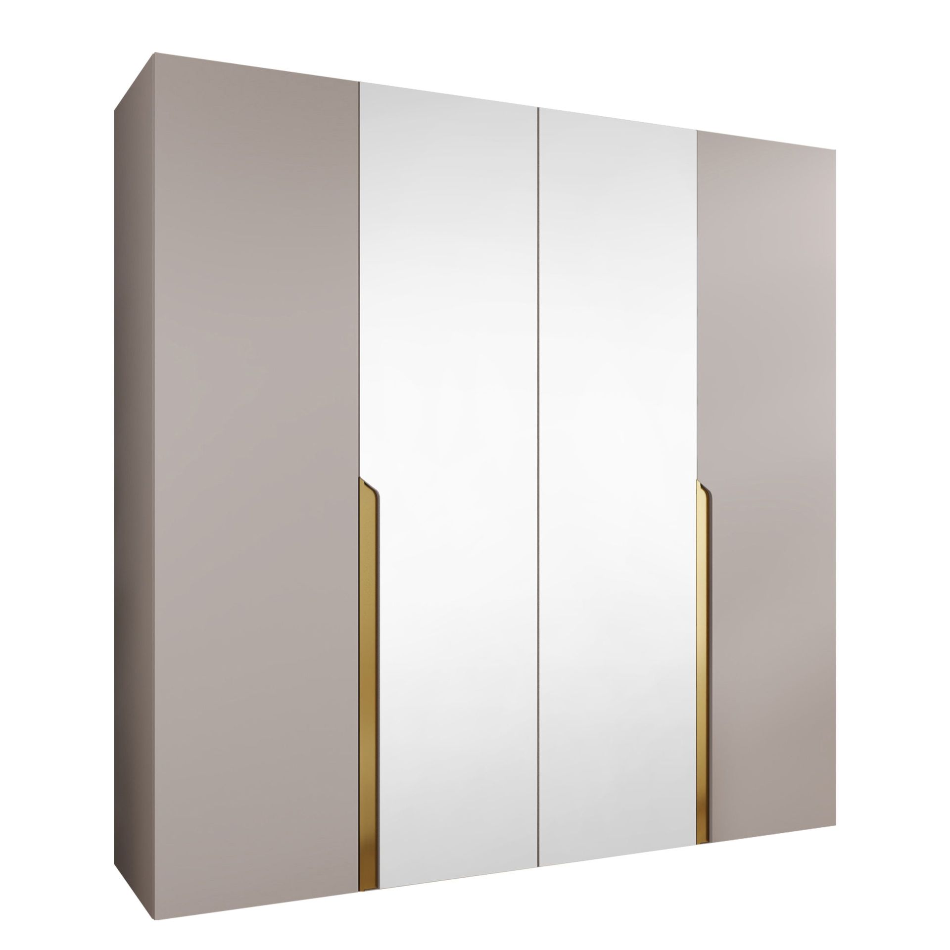 Milias Garderob med spegel 200x202 cm - beige