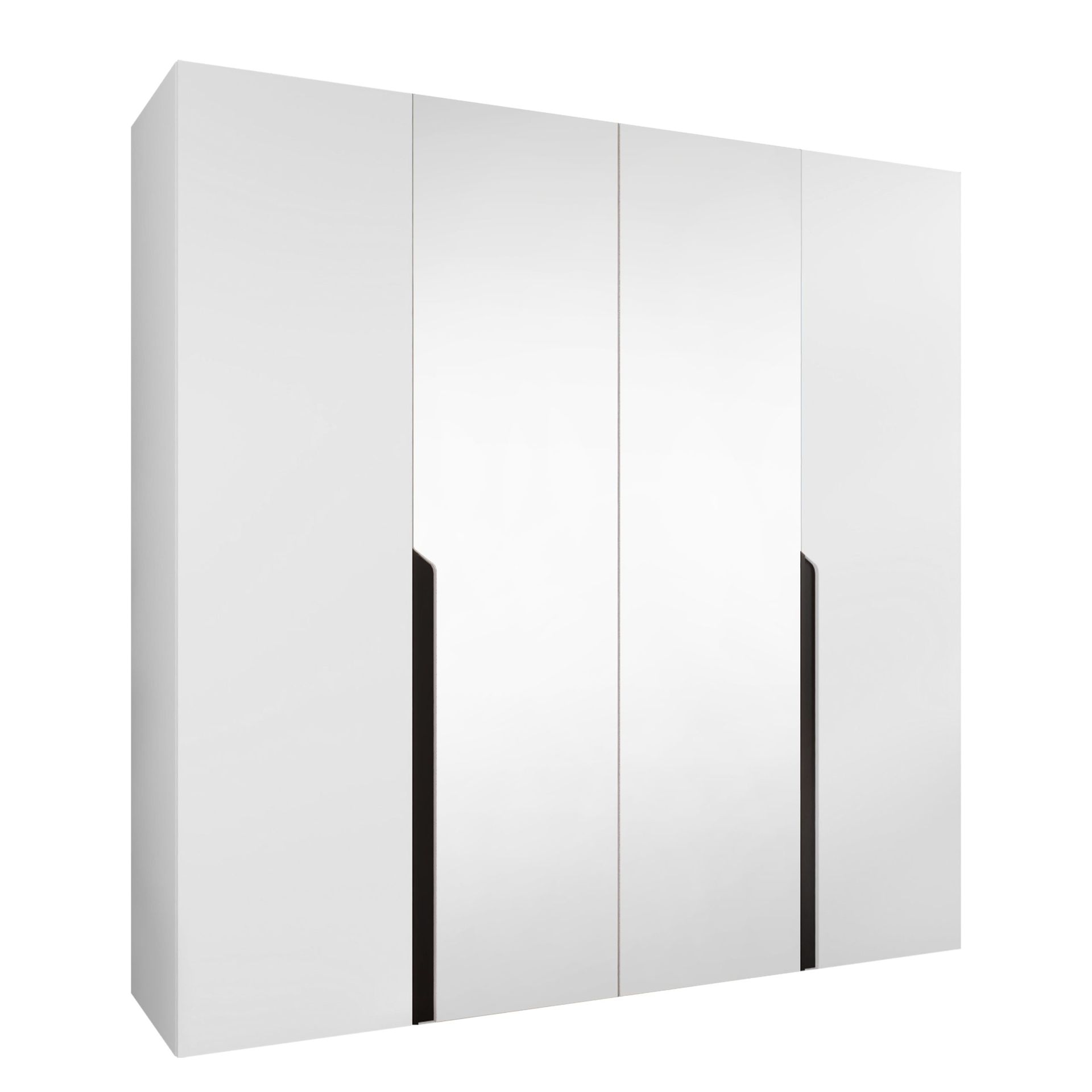 Milias Garderob med spegel 200x202 cm - vit