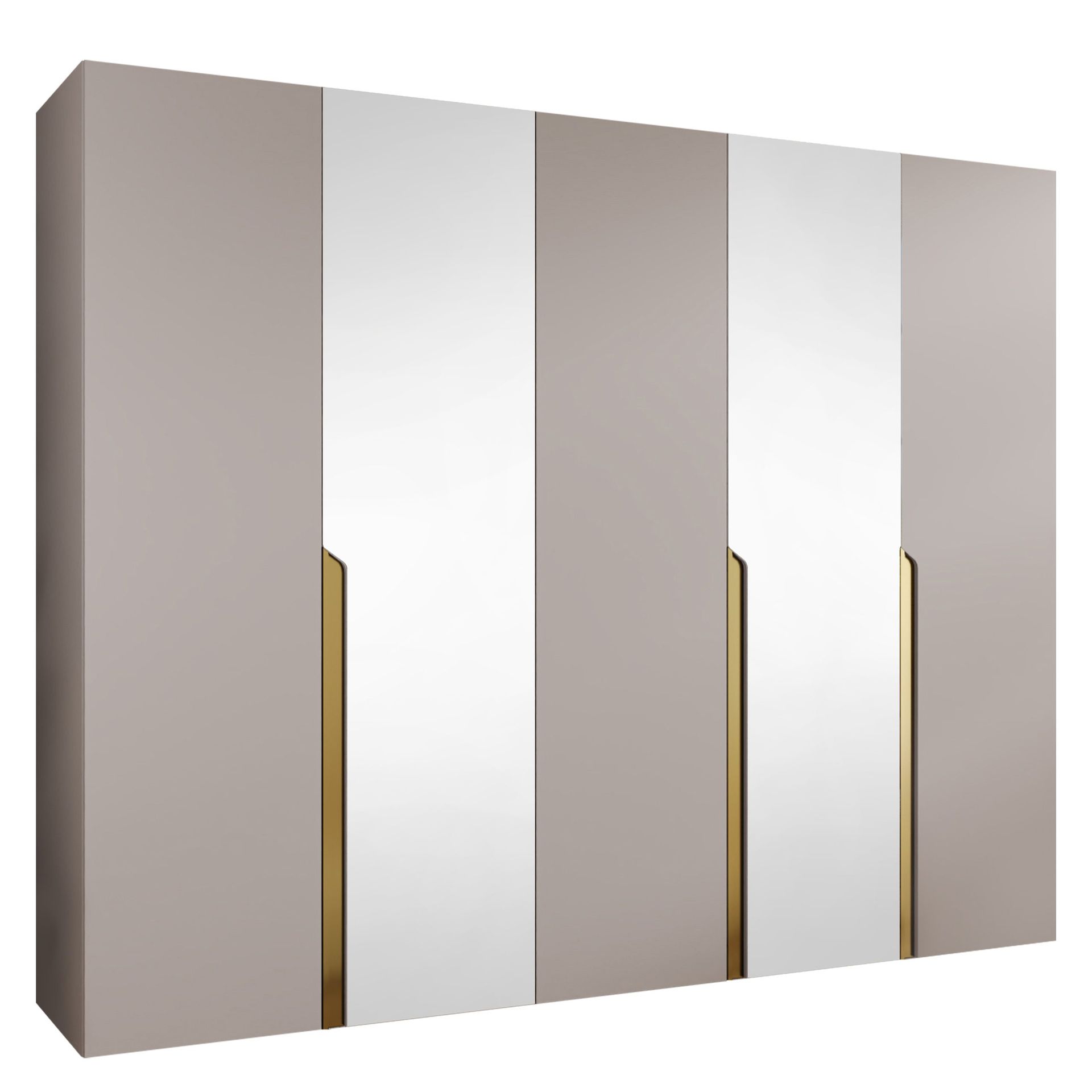 Milias Garderob med spegel 250x202 cm - beige