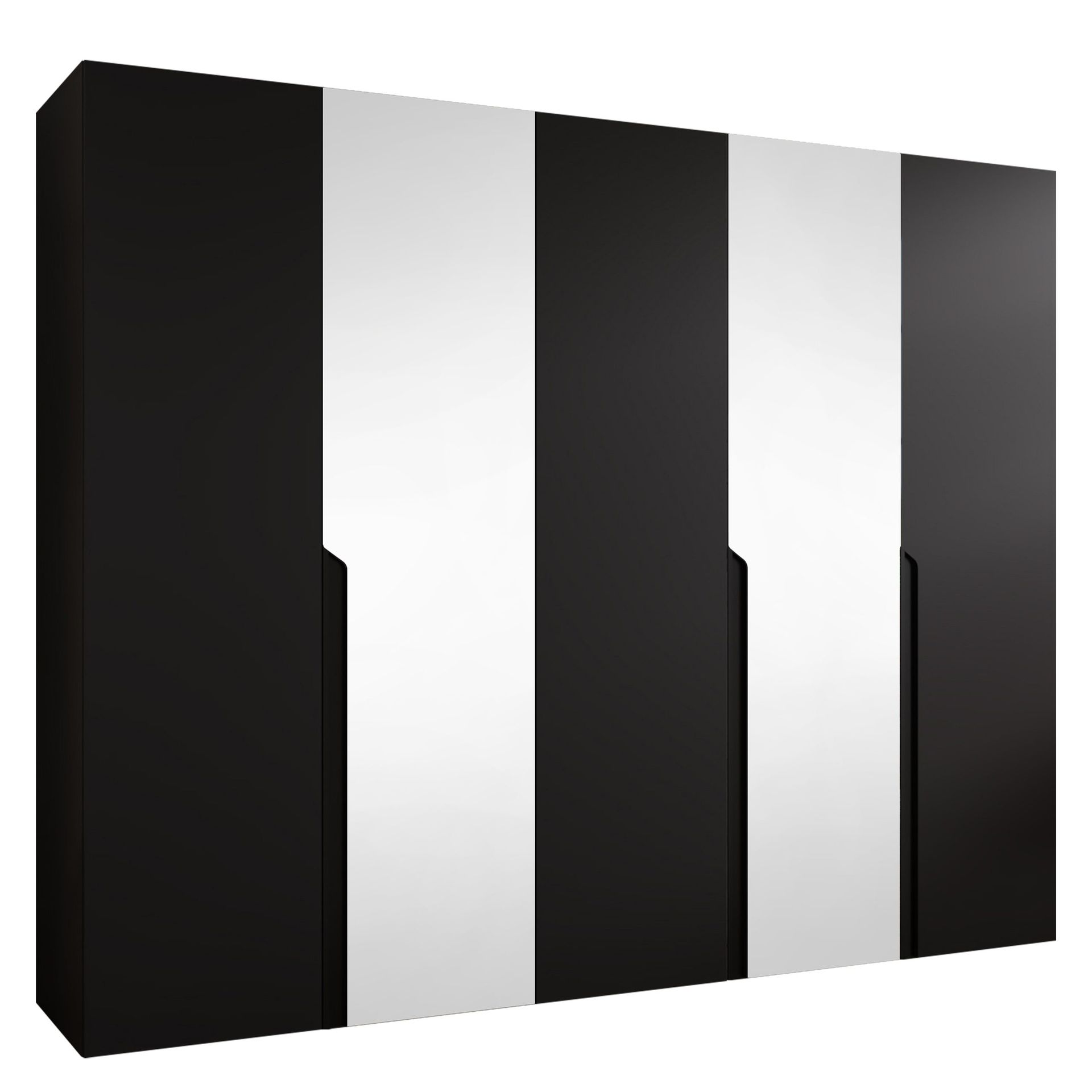 Milias Garderob med spegel 250x202 cm - Svart, svart