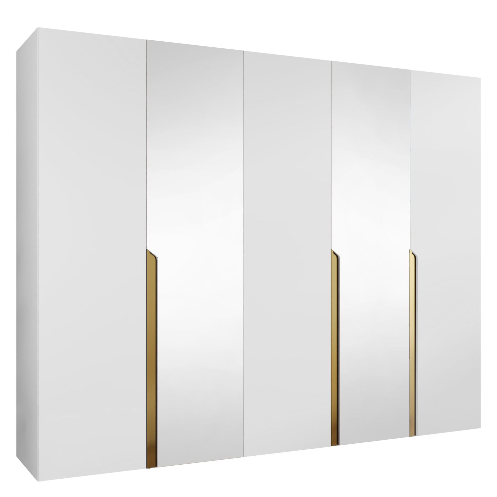 Milias Garderob med spegel 250x202 cm - vit