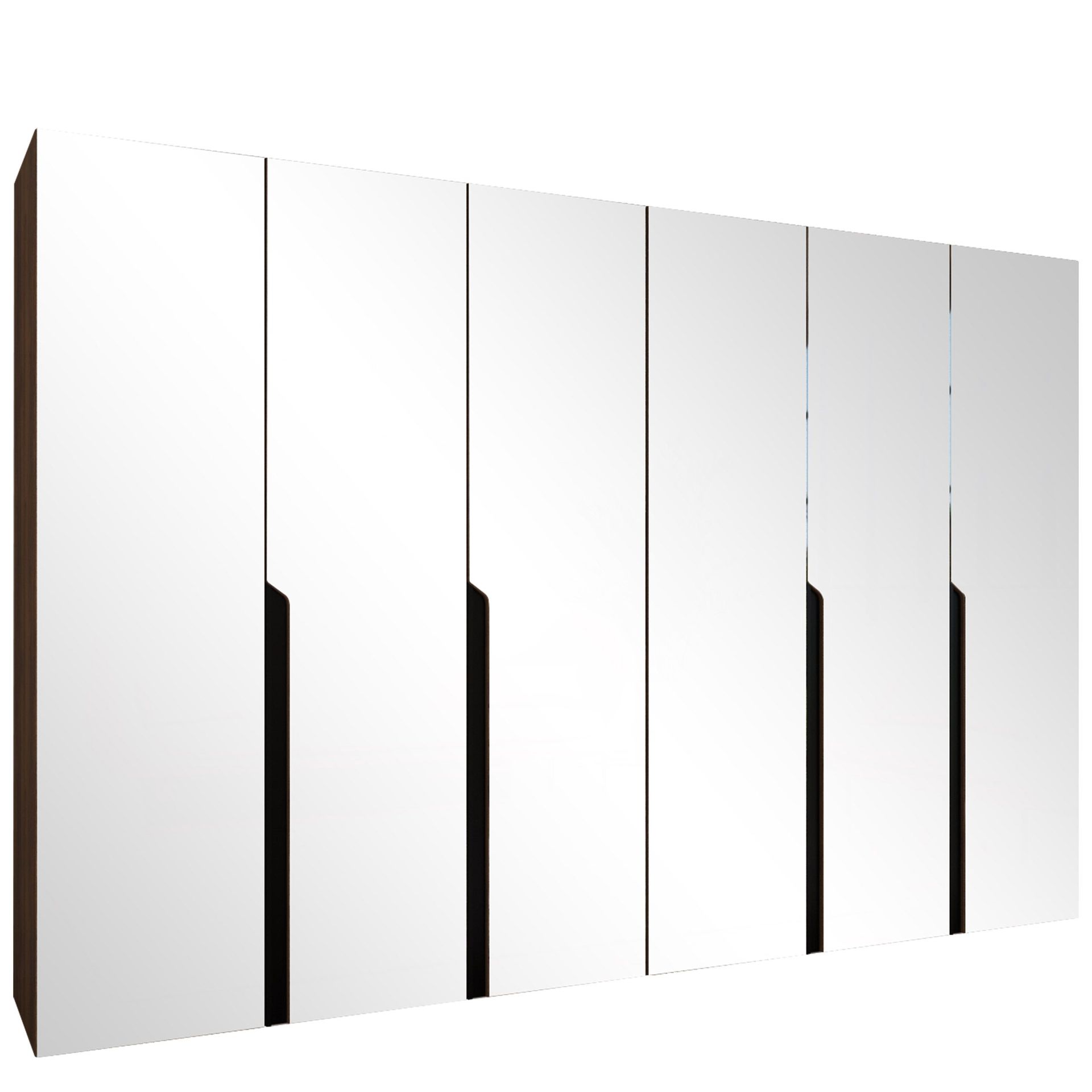 Milias Garderob med spegel 300x202 cm - Brun/svart