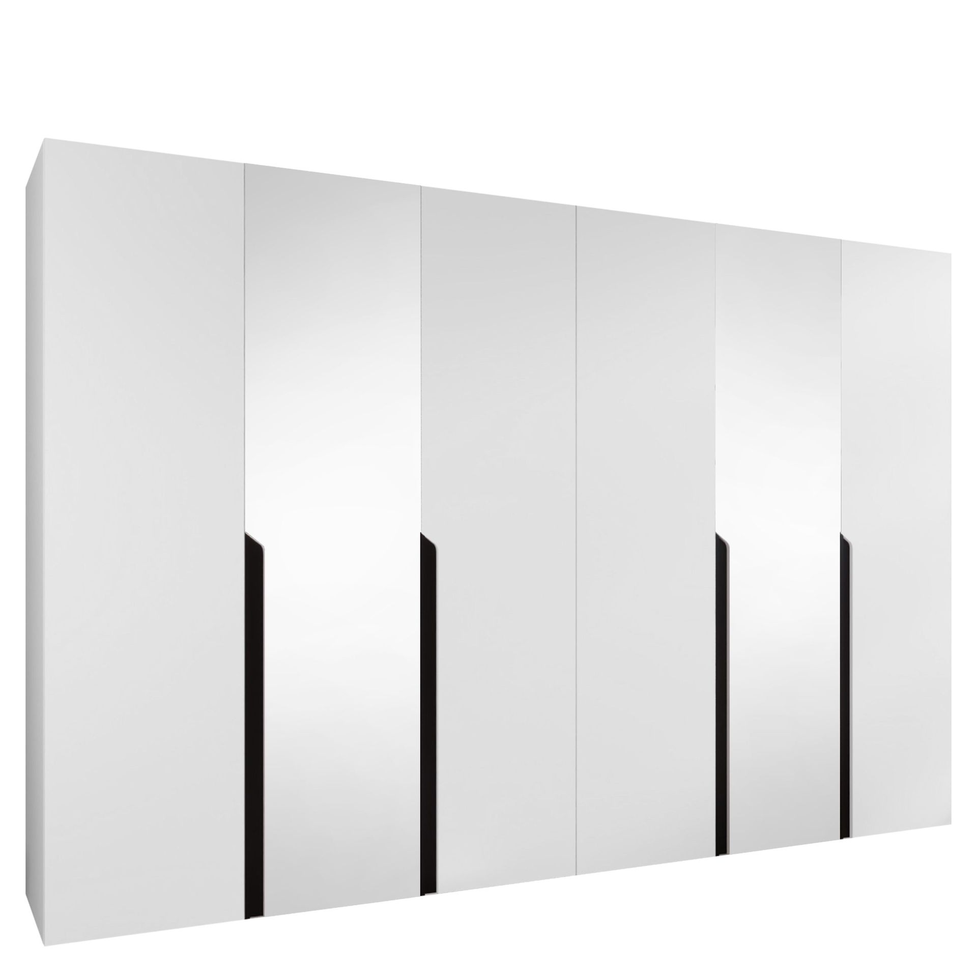 Milias Garderob med spegel 300x202 cm - vit/svart