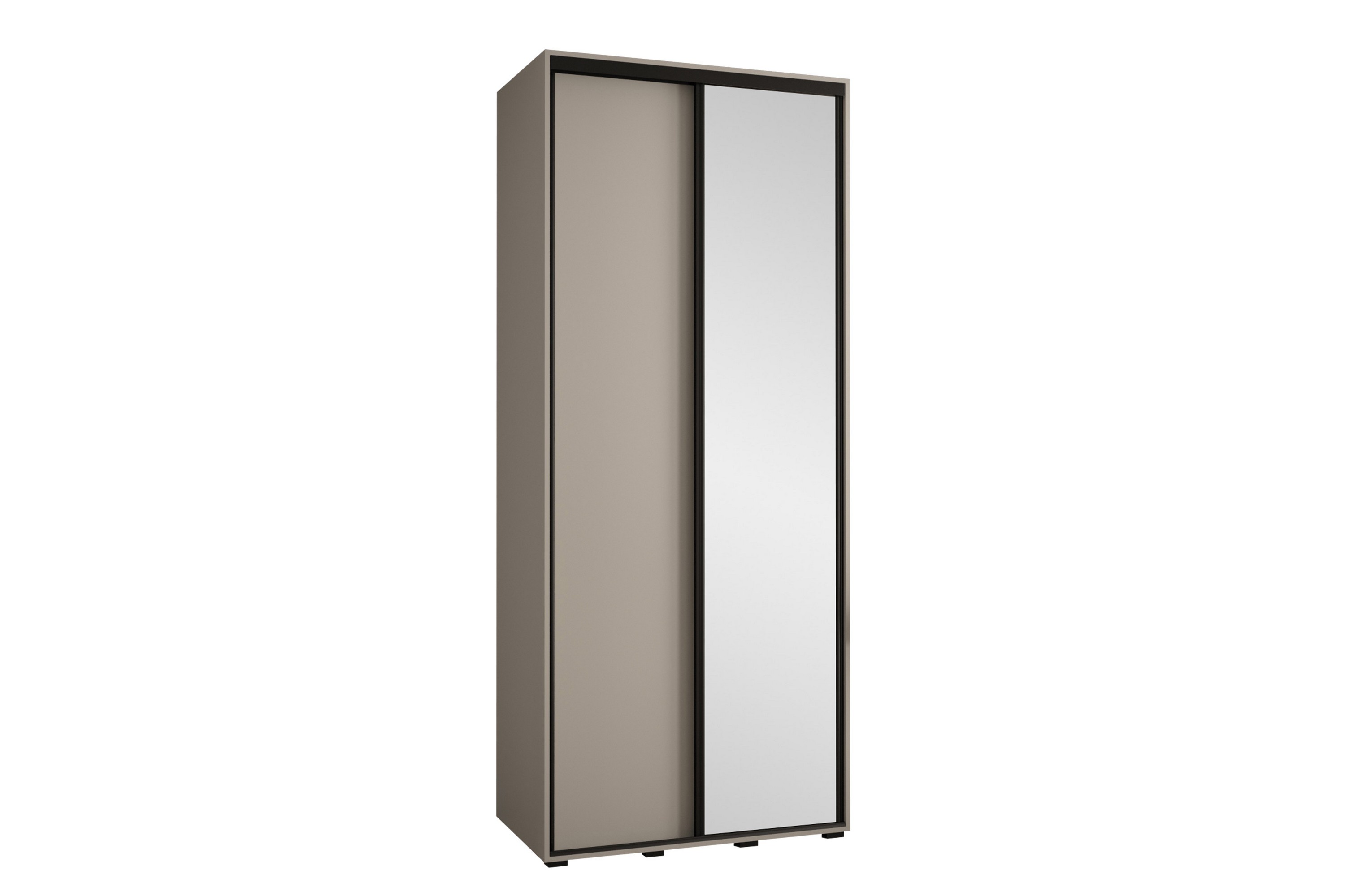 Norrebon Garderob med Spegel 100x235 cm Beige