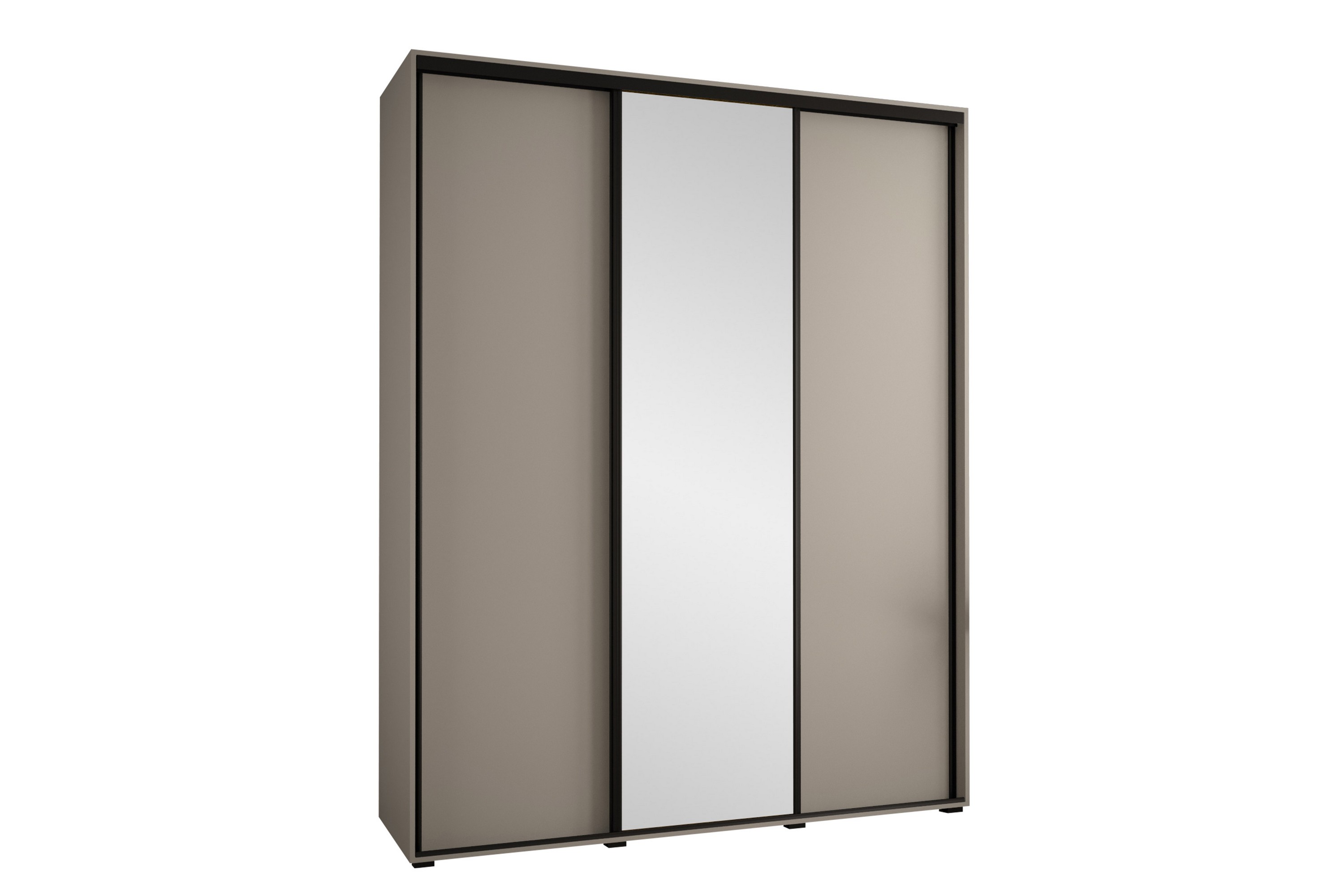 Norrebon Garderob med Spegel 200x235 cm Beige
