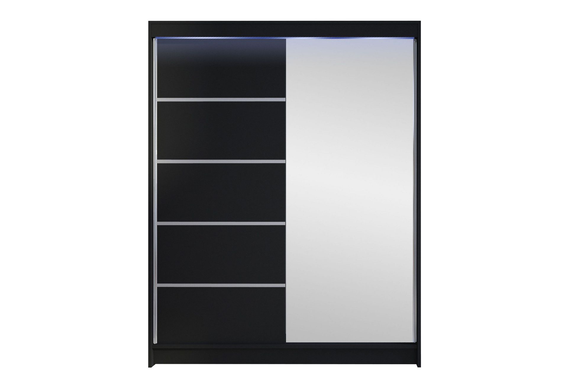 Pickering Garderob m. Spegel 150x200 cm - Svart