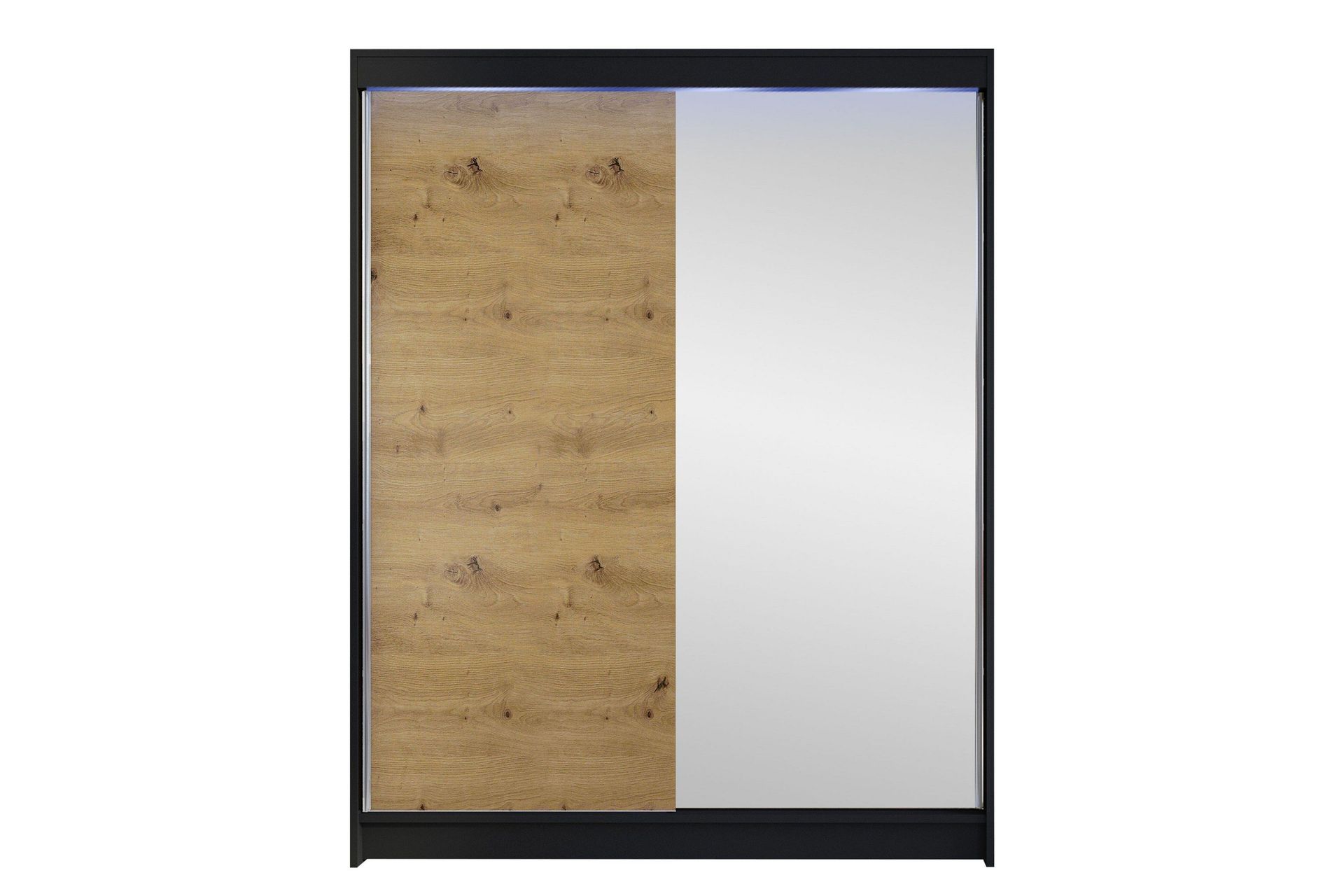 Pickering Garderob m. Spegel 150x200 cm - Svart/Brun