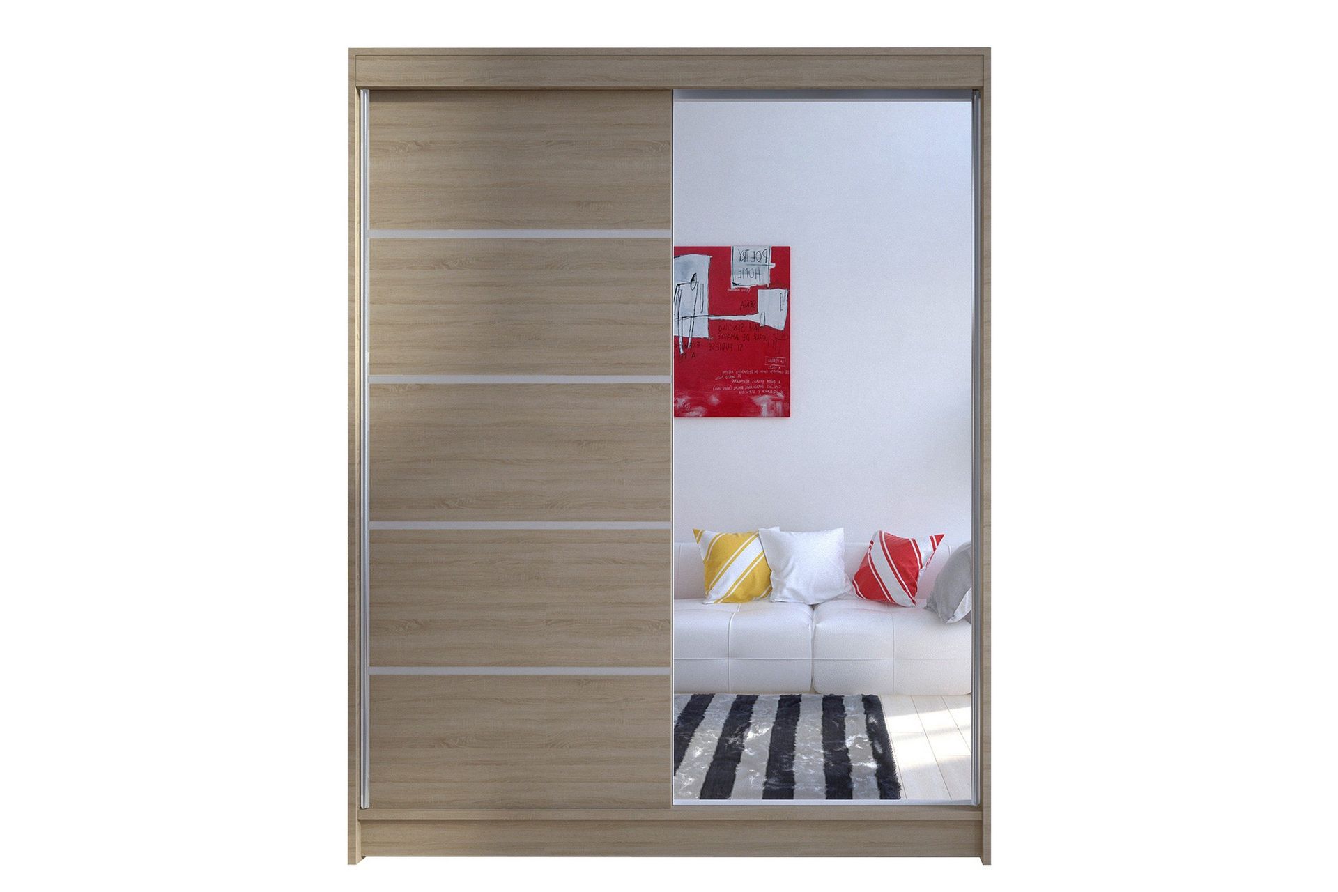 pickering garderob med spegel 150x200 cm - beige
