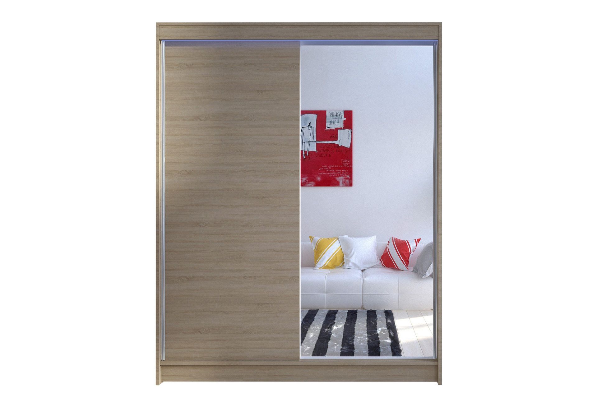 Pickering Garderob med Spegel 150x200 cm - Beige
