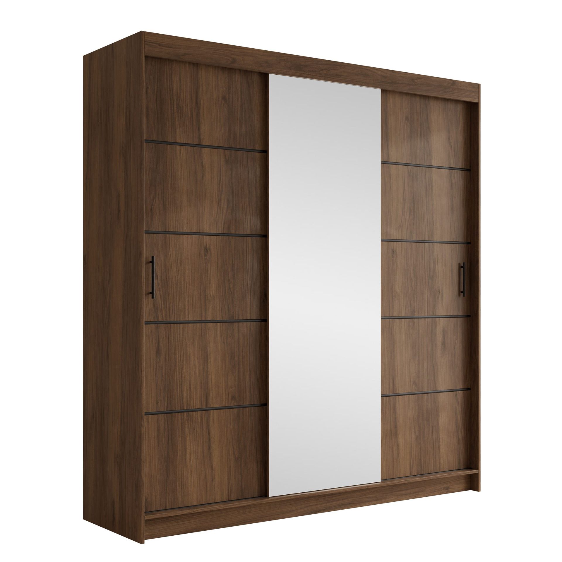 Piedras Garderob med spegel 200x215 cm - Brun