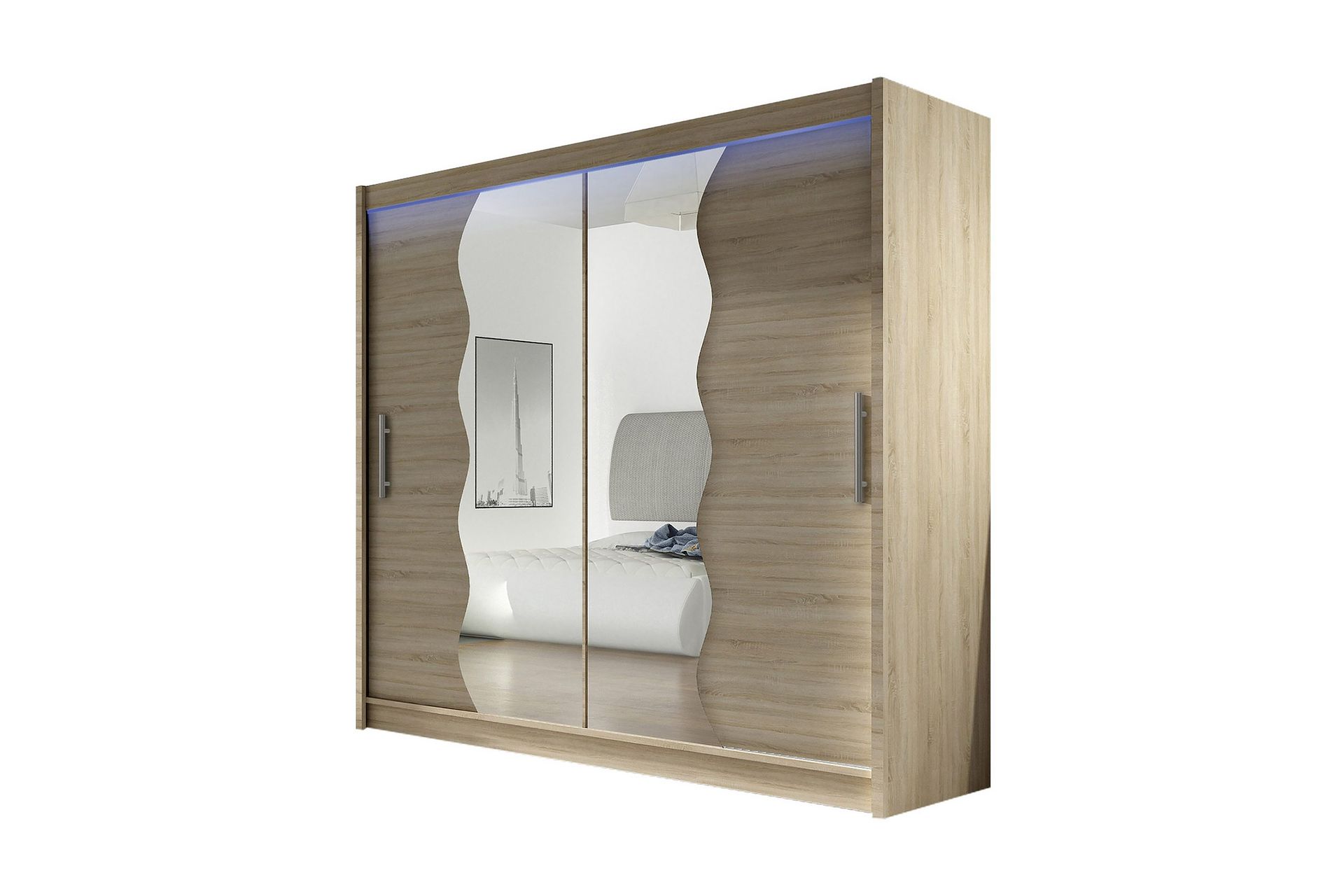 Prag Garderob 180x57x215 cm - BeigeVit