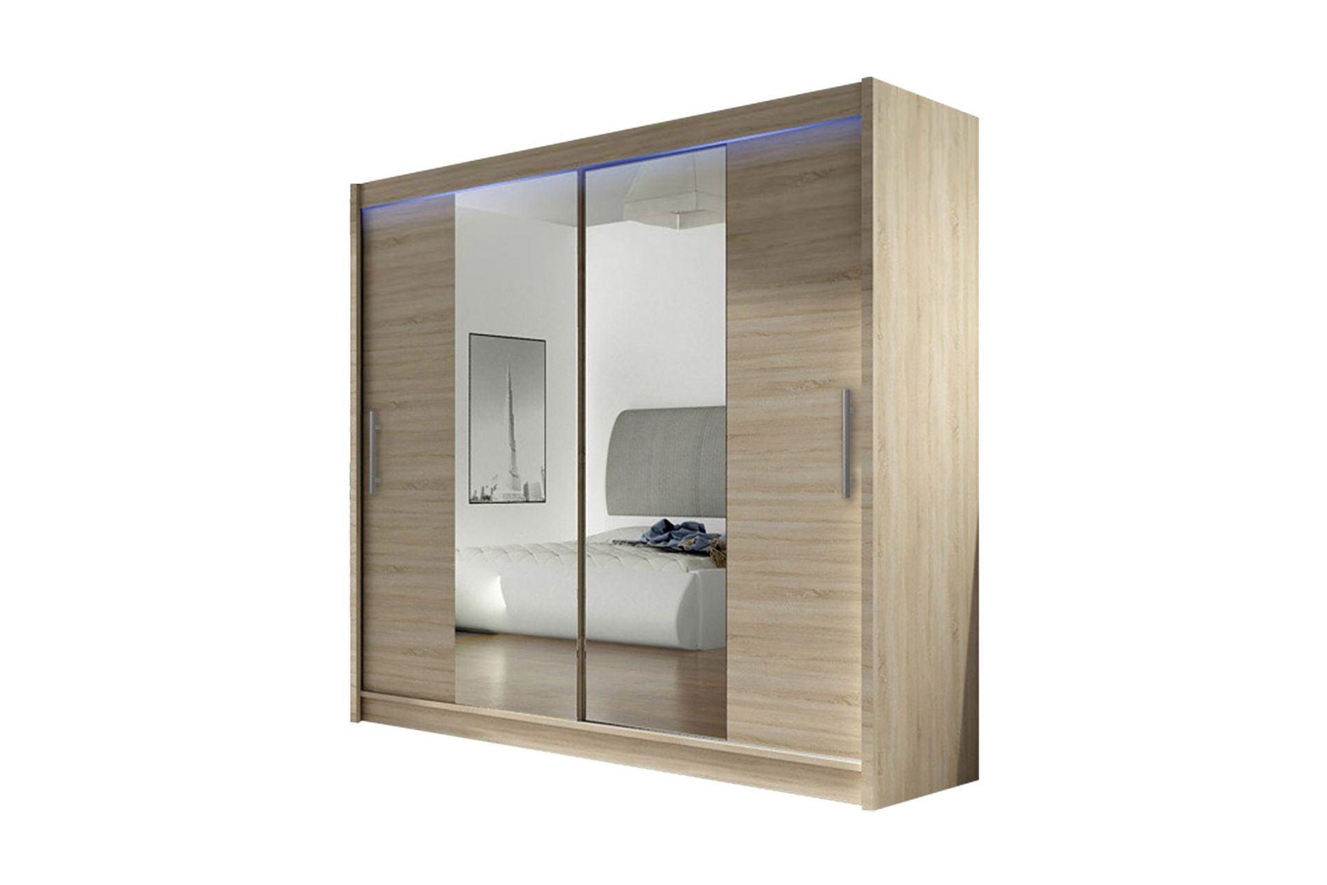 Prag Garderob 180x57x215 cm - BeigeVit