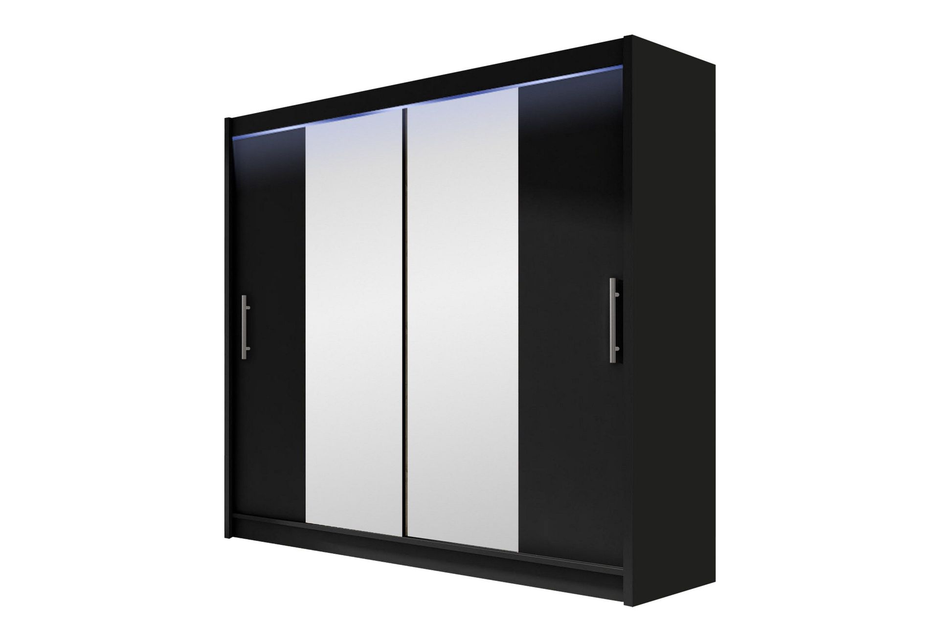 prag garderob med spegel 180x215 cm - svart